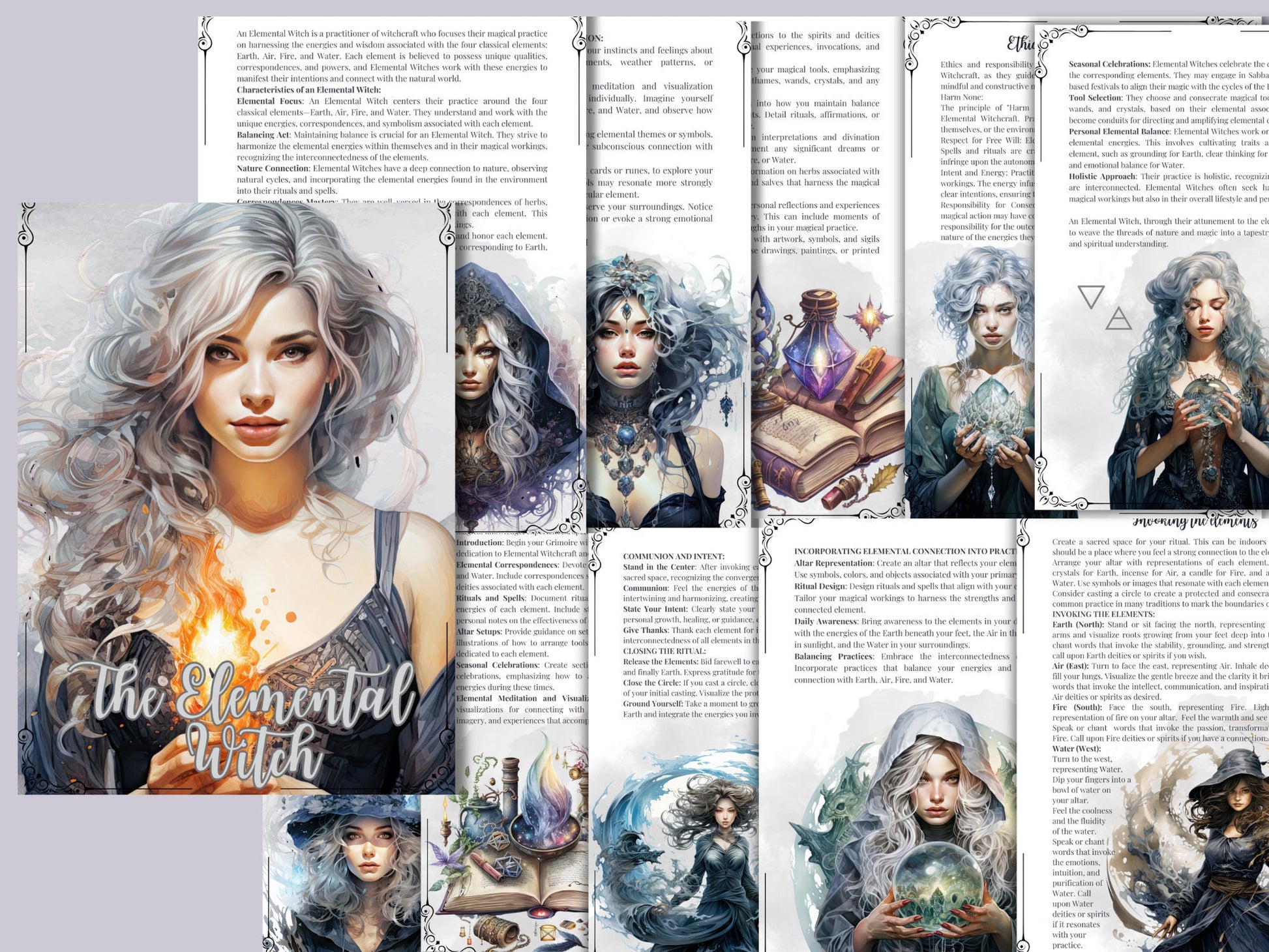 The Elemental Witch. Basics. Beautiful pages for your Grimoire or Book Of Shadows. Printable