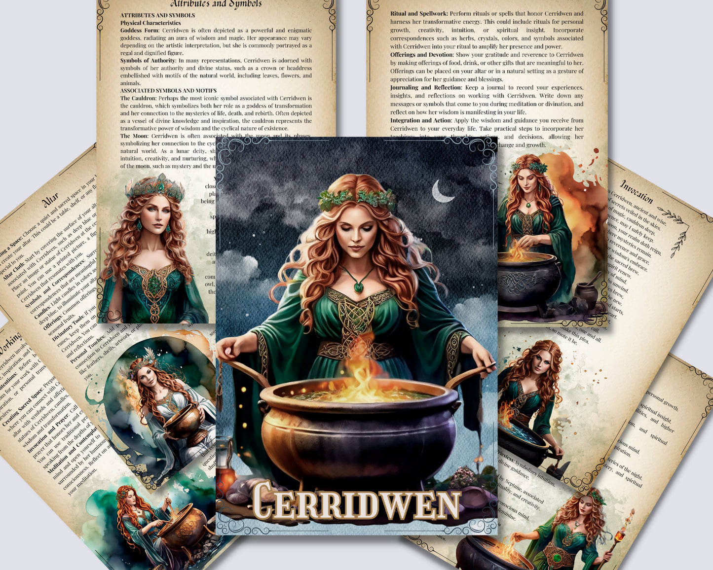 Cerridwen. Beautiful pages for your Grimoire or Book Of Shadows