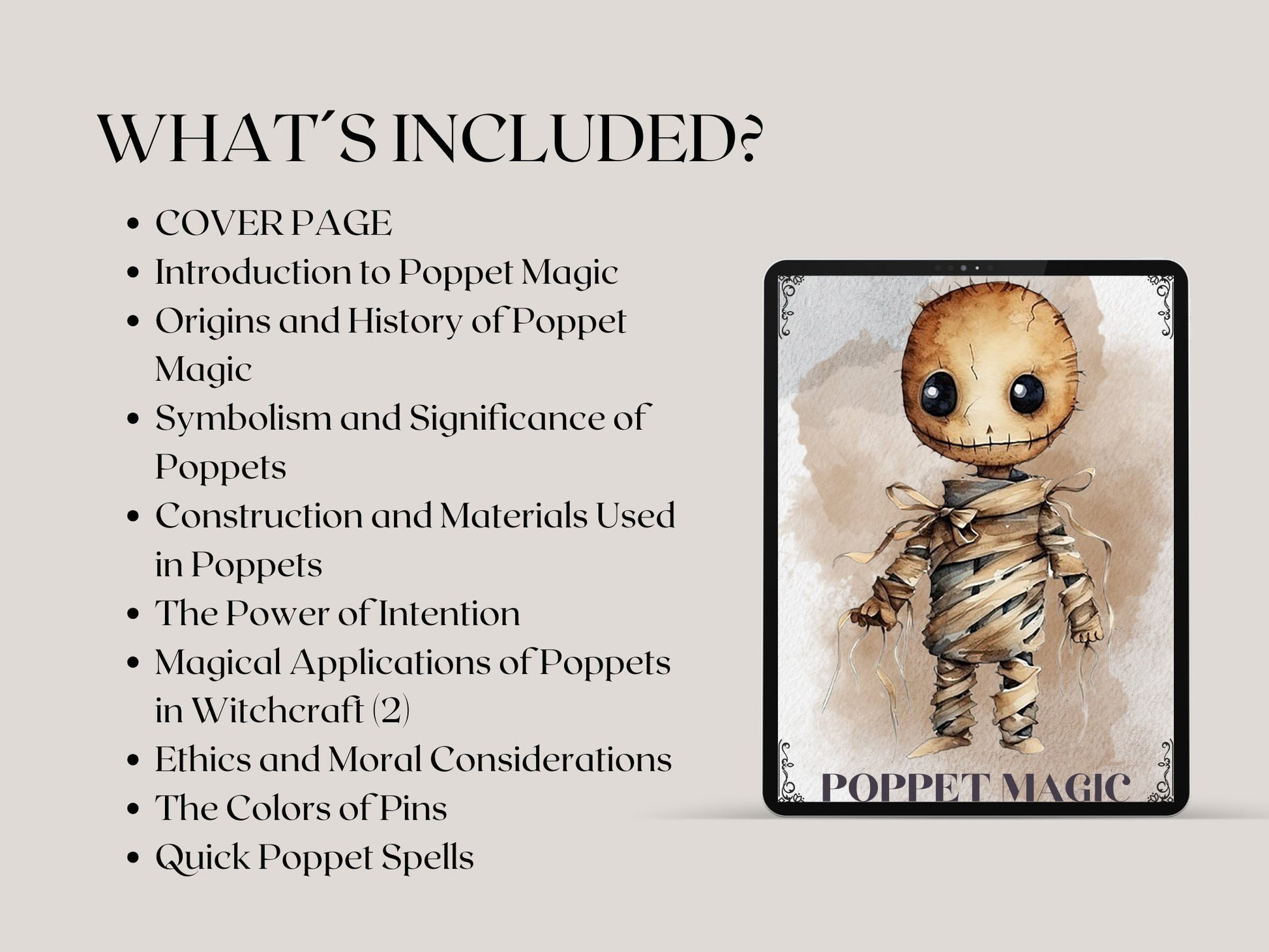 Poppet Magic. Basics. Beautiful pages for your Grimoire and Book Of Shadows. Printable