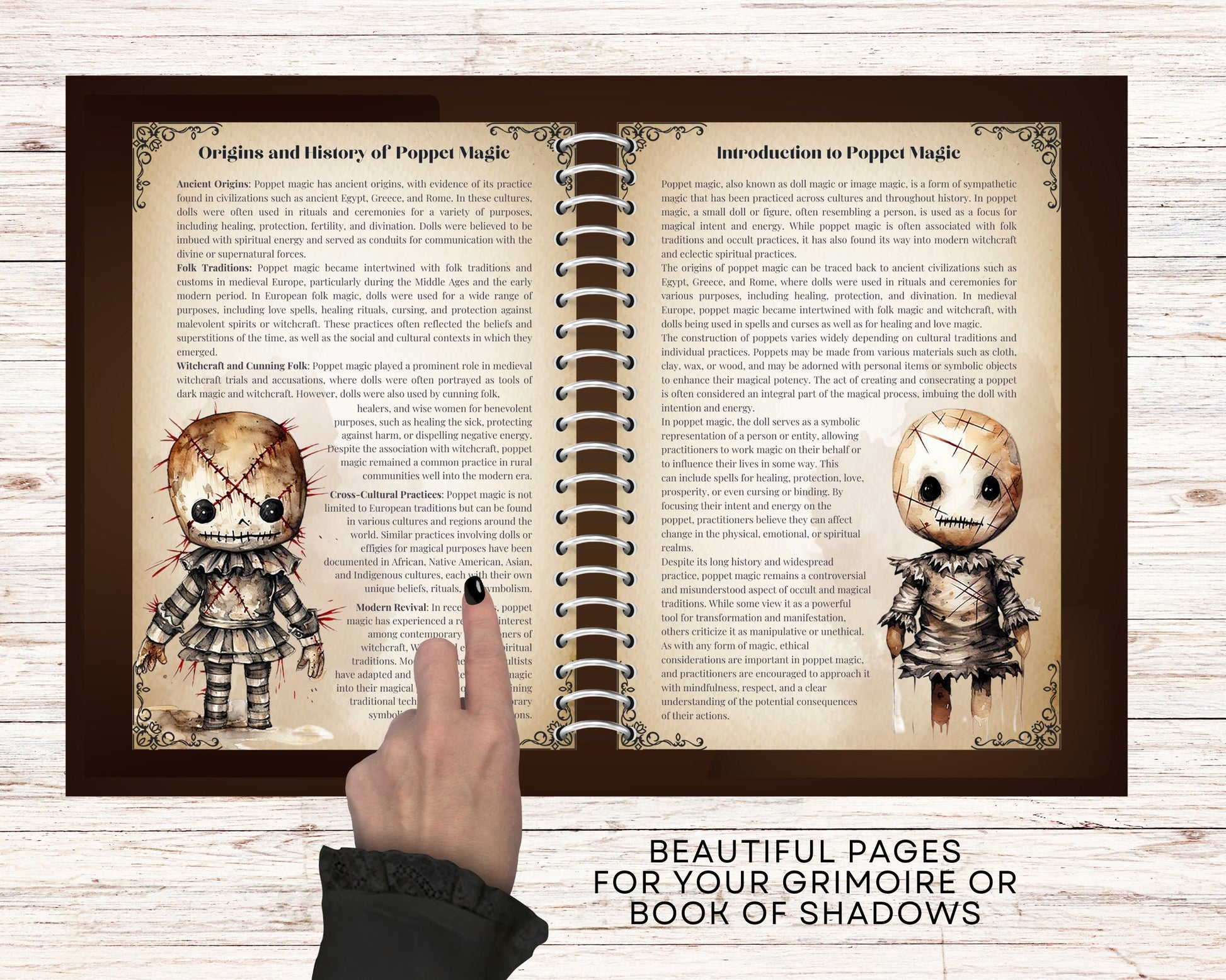 Poppet Magic. Basics. Beautiful pages for your Grimoire and Book Of Shadows. Printable
