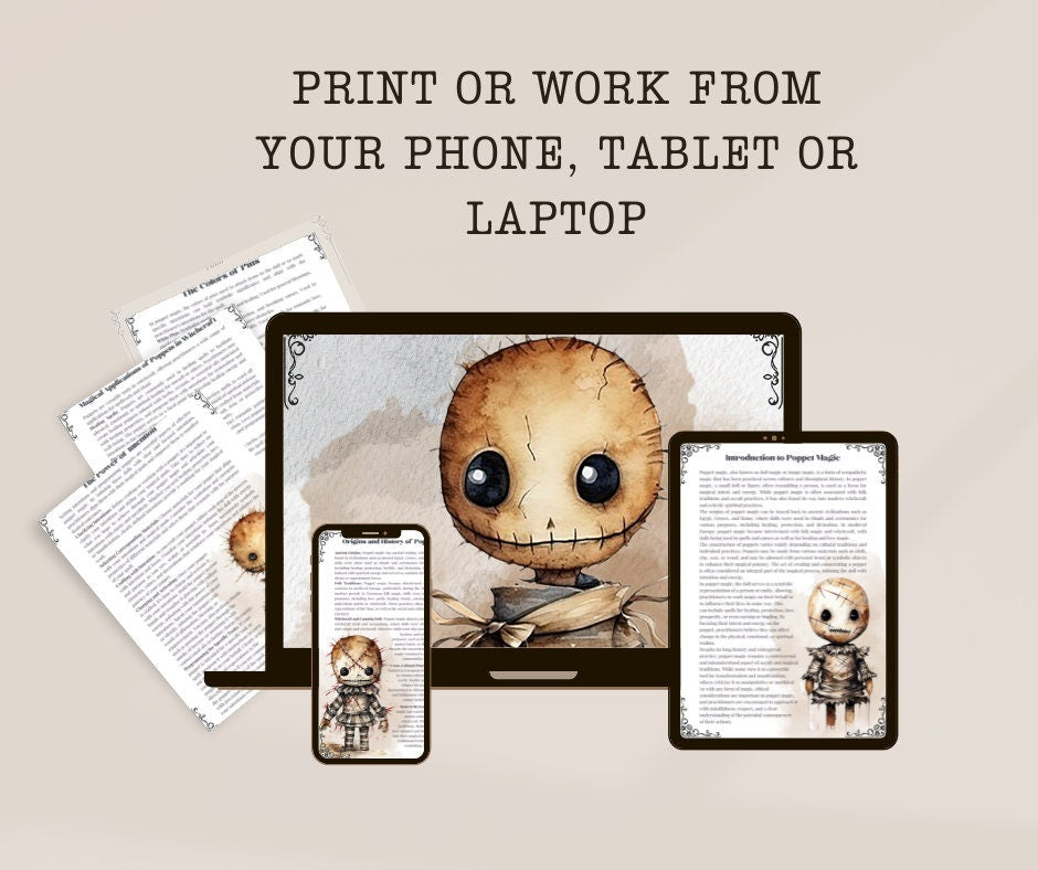 Poppet Magic. Basics. Beautiful pages for your Grimoire and Book Of Shadows. Printable