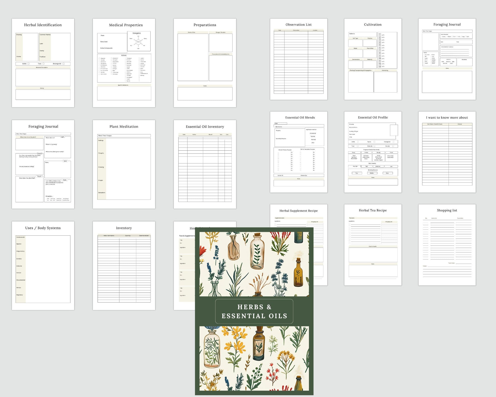 Herbs & Essential Oil Journal. Printable