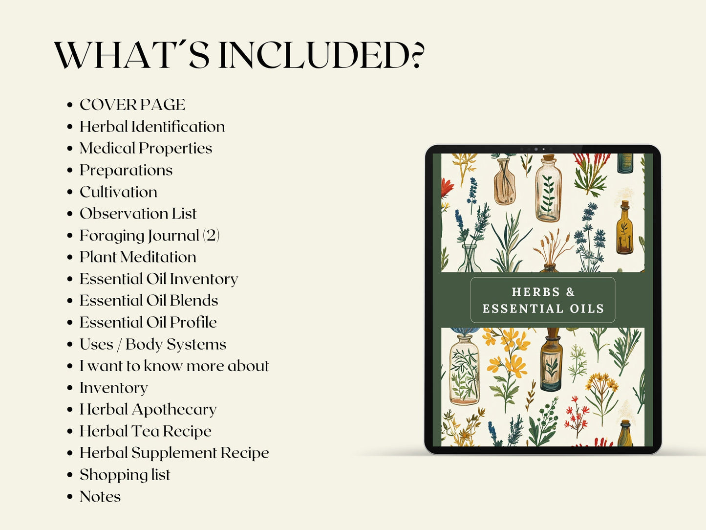Herbs & Essential Oil Journal. Printable