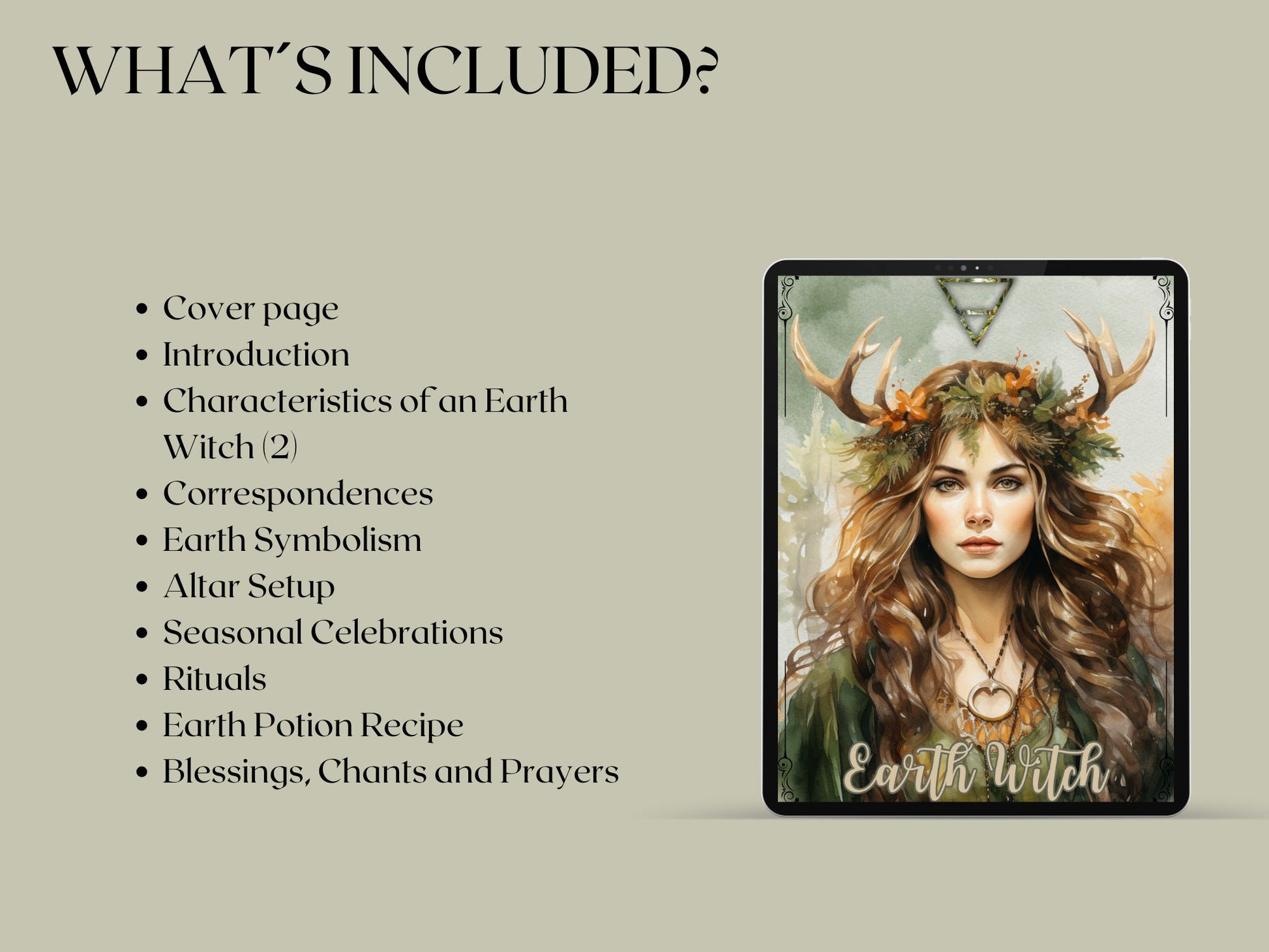 EARTH WITCH. Beautiful pages for your Grimoire or Book of Shadows. Printable