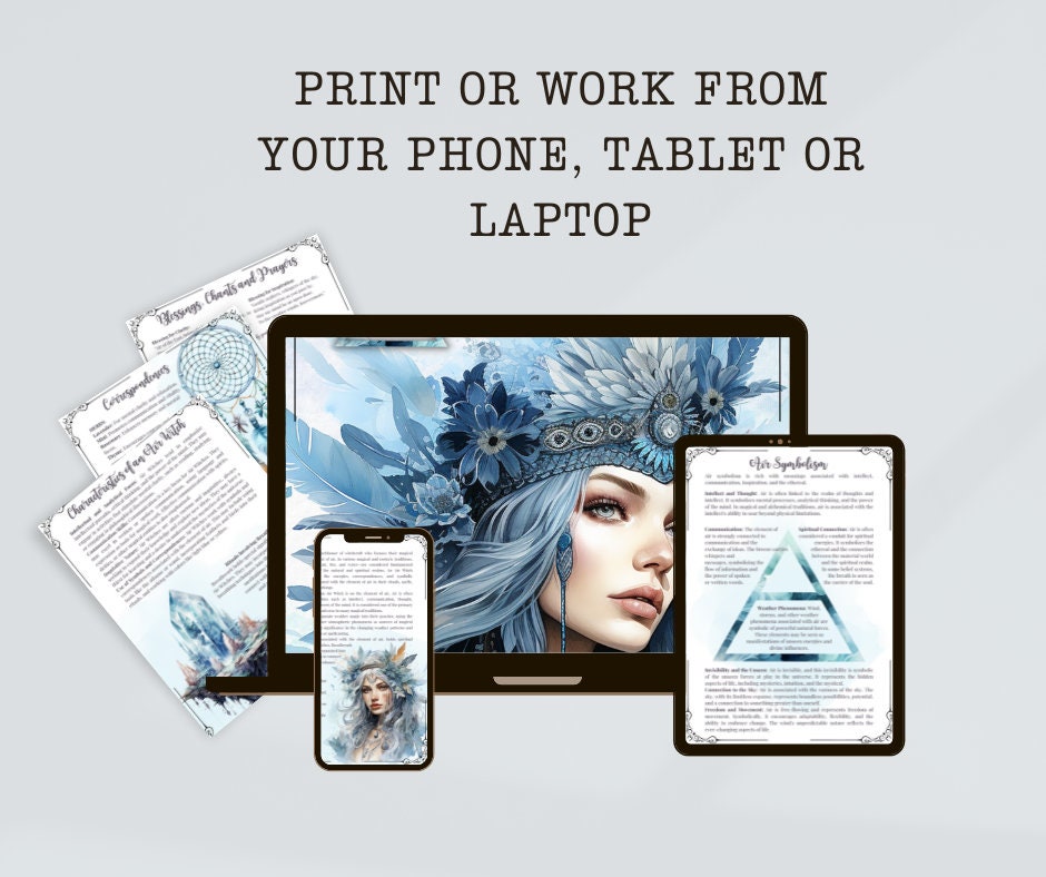 AIR WITCH. Beautiful pages for your Grimoire or Book Of Shadows. Printable