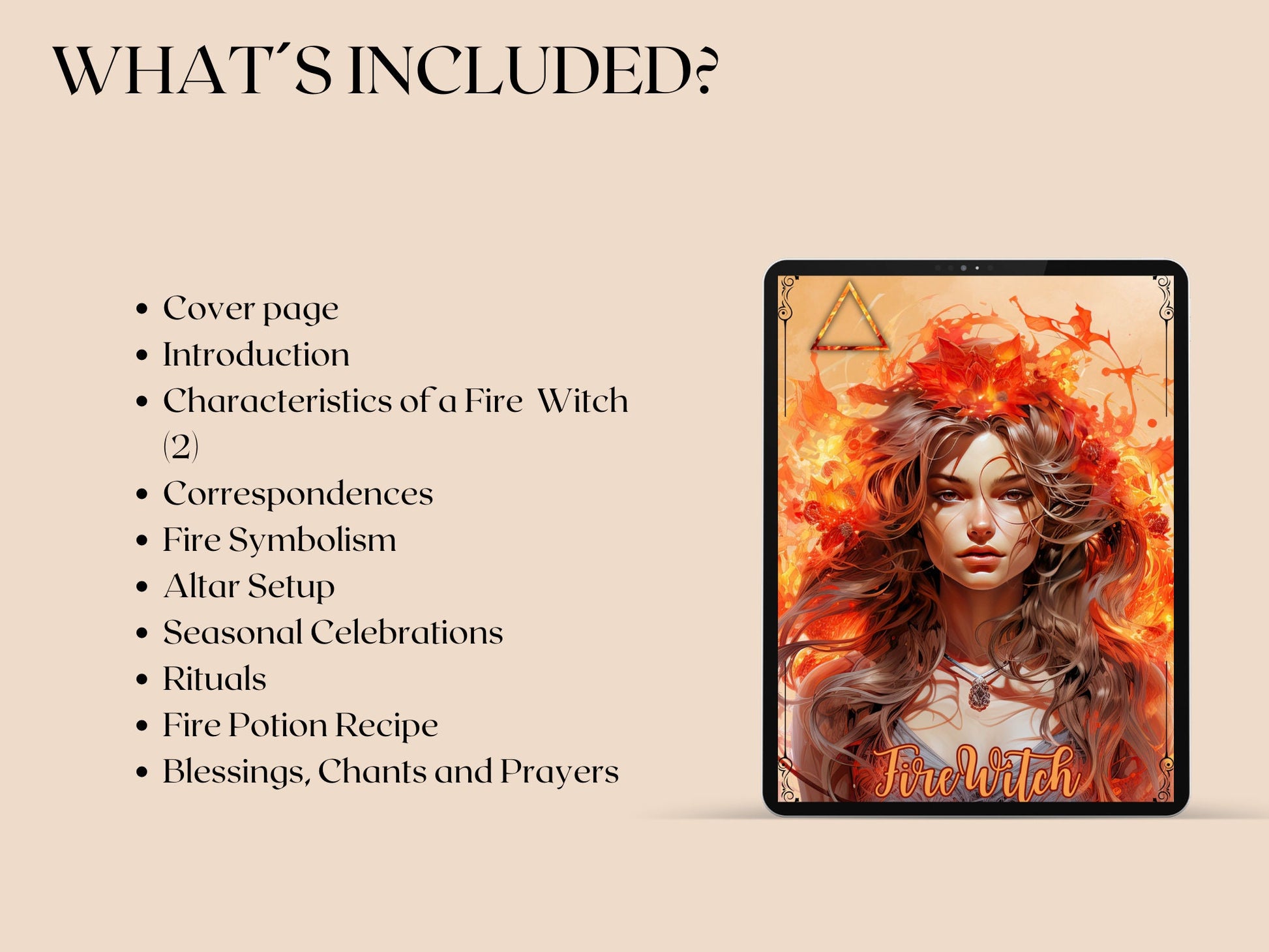 FIRE WITCH. Beautiful pages for your Grimoire or Book Of Shadows. Printable