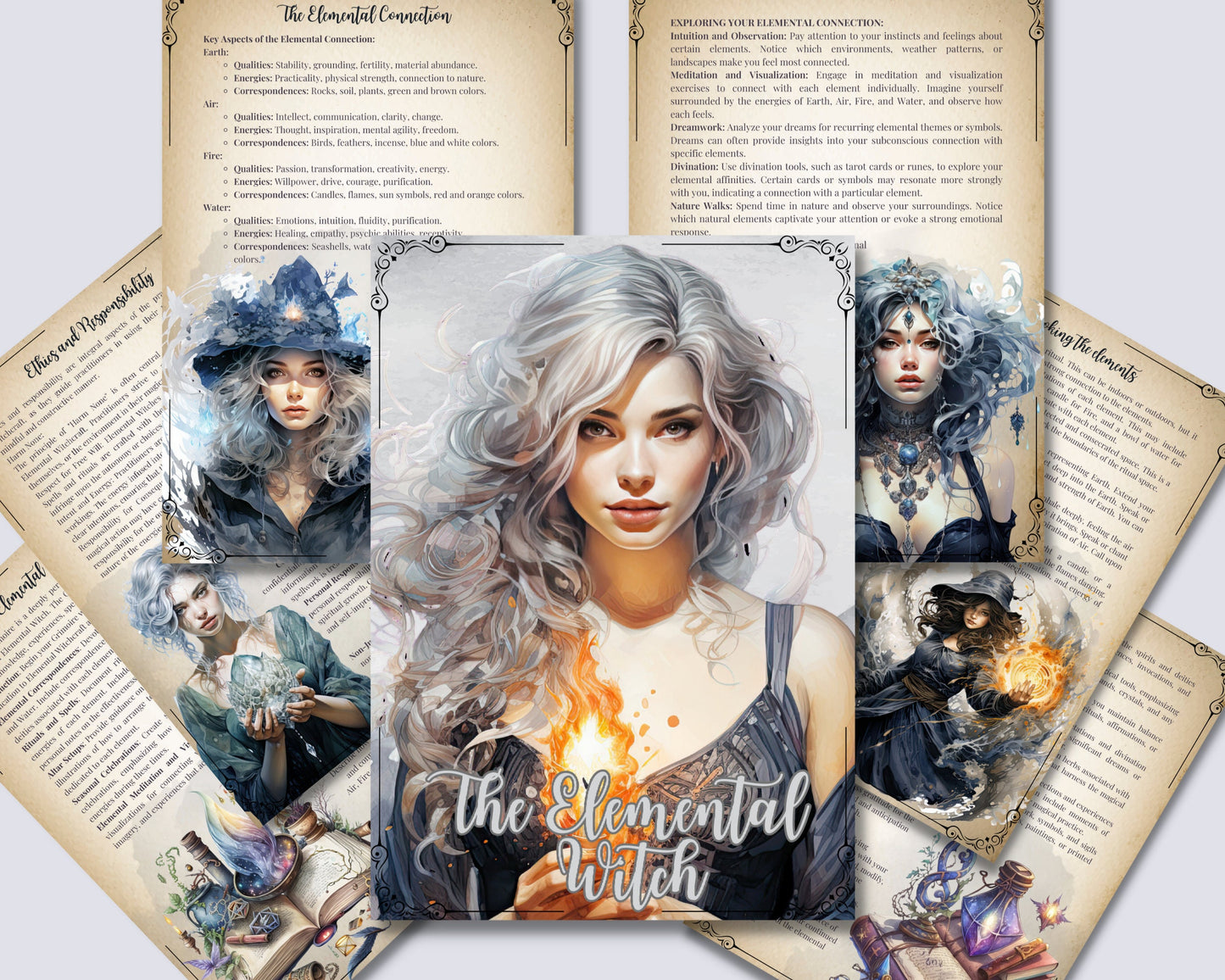 The Elemental Witch. Basics. Beautiful pages for your Grimoire or Book Of Shadows. Printable