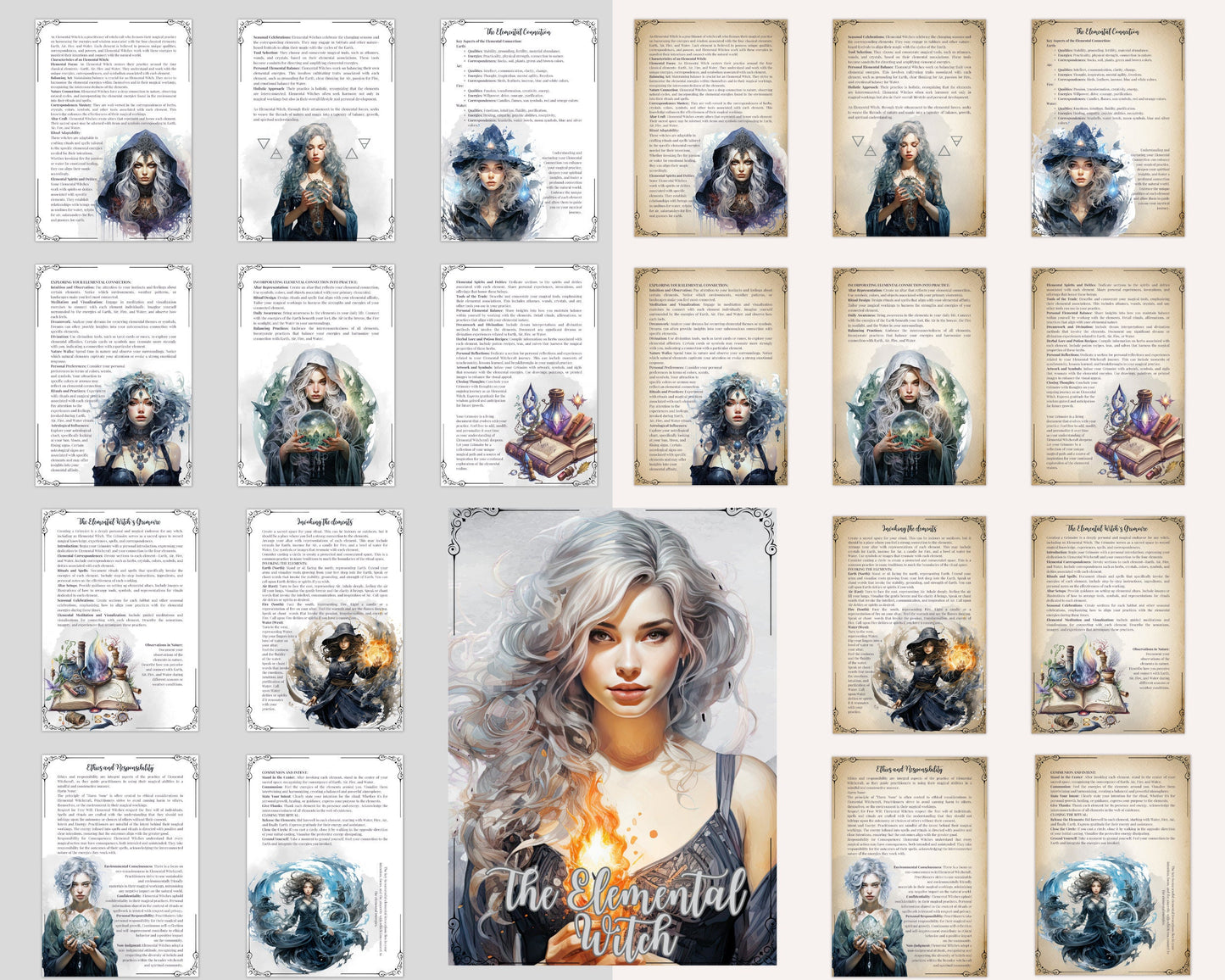 The Elemental Witch. Basics. Beautiful pages for your Grimoire or Book Of Shadows. Printable