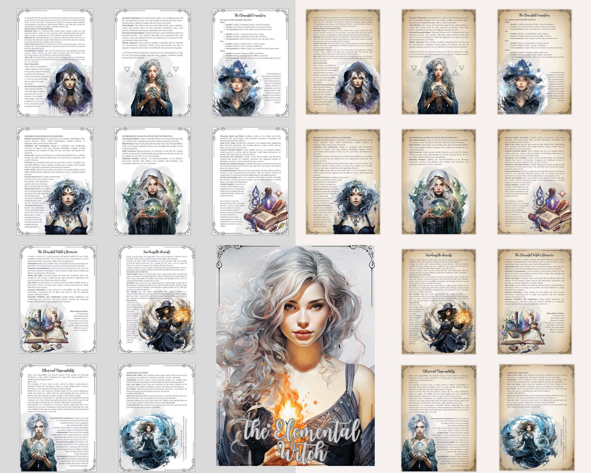The Elemental Witch. Basics. Beautiful pages for your Grimoire or Book Of Shadows. Printable