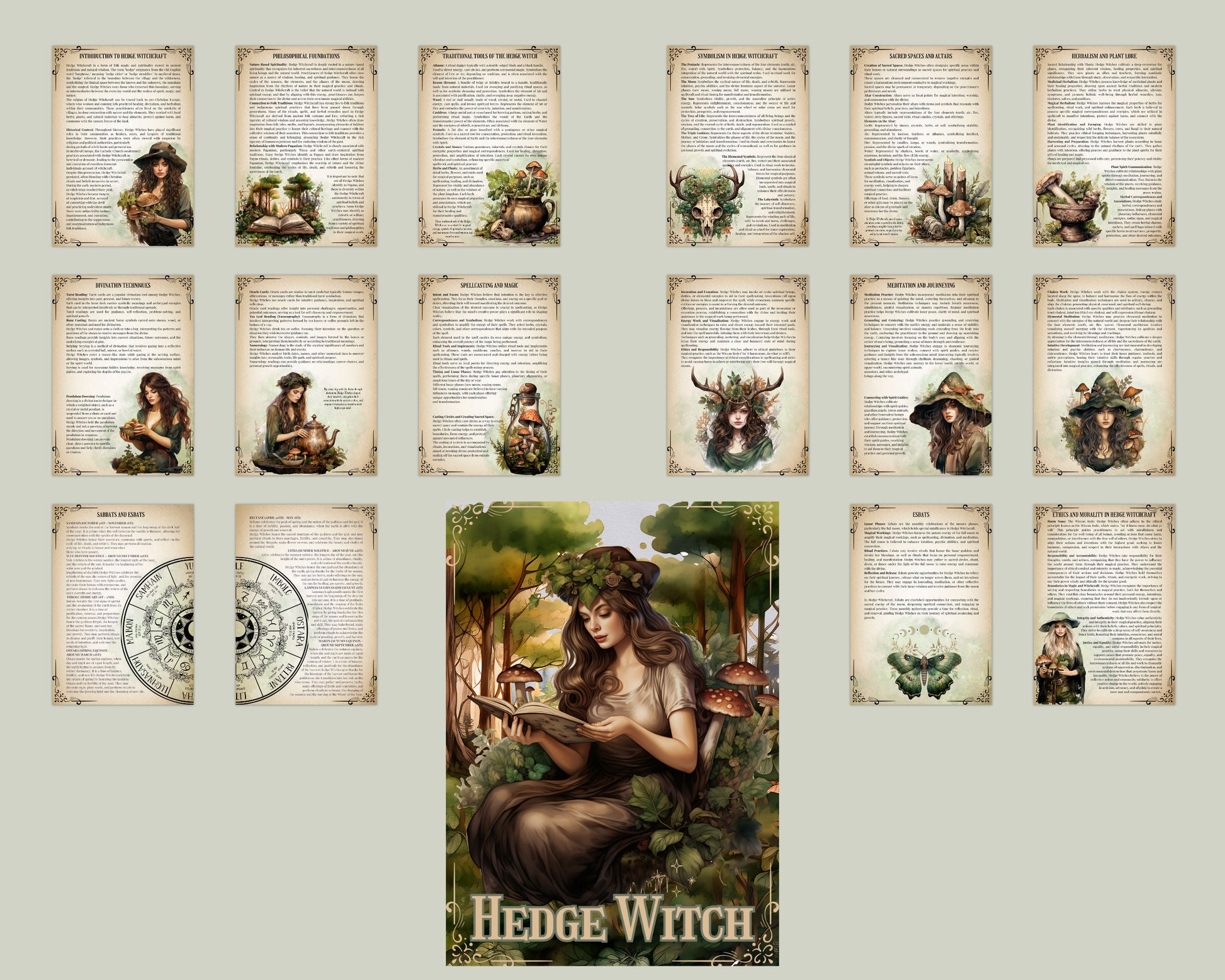 Hedge Witch. Basics. Beautiful pages for your Grimoire or Book Of Shadows