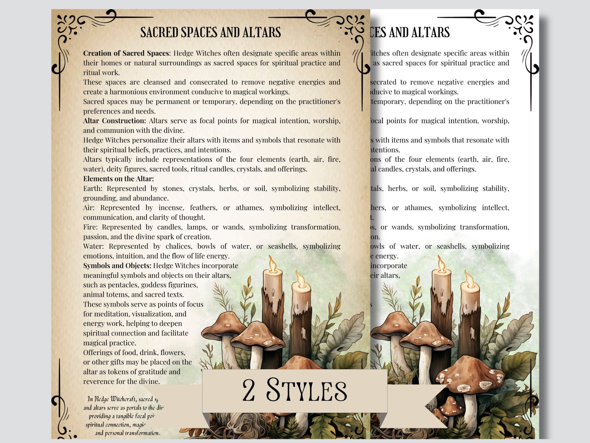 Hedge Witch. Basics. Beautiful pages for your Grimoire or Book Of Shadows