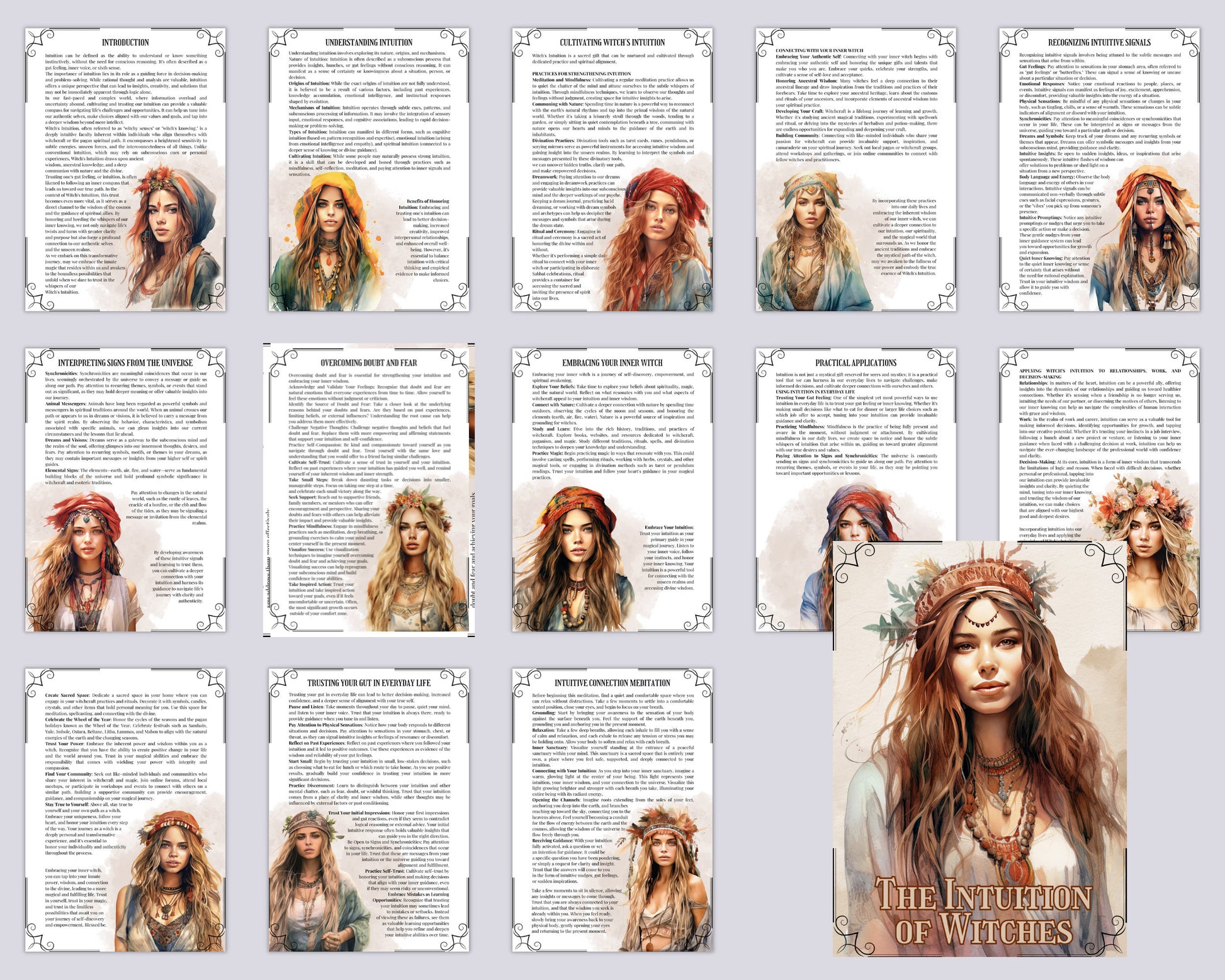 The Intuition of Witches: How to Trust Yourself When Something Doesn't Feel Right. Printable Grimoire pages