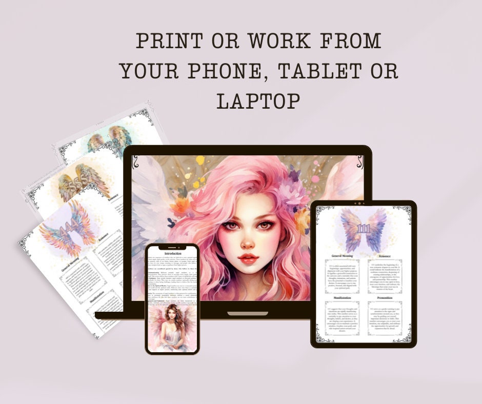 Angel numbers meanings + Bonus (Aura with Angel Numbers Set Wall Art). Printable