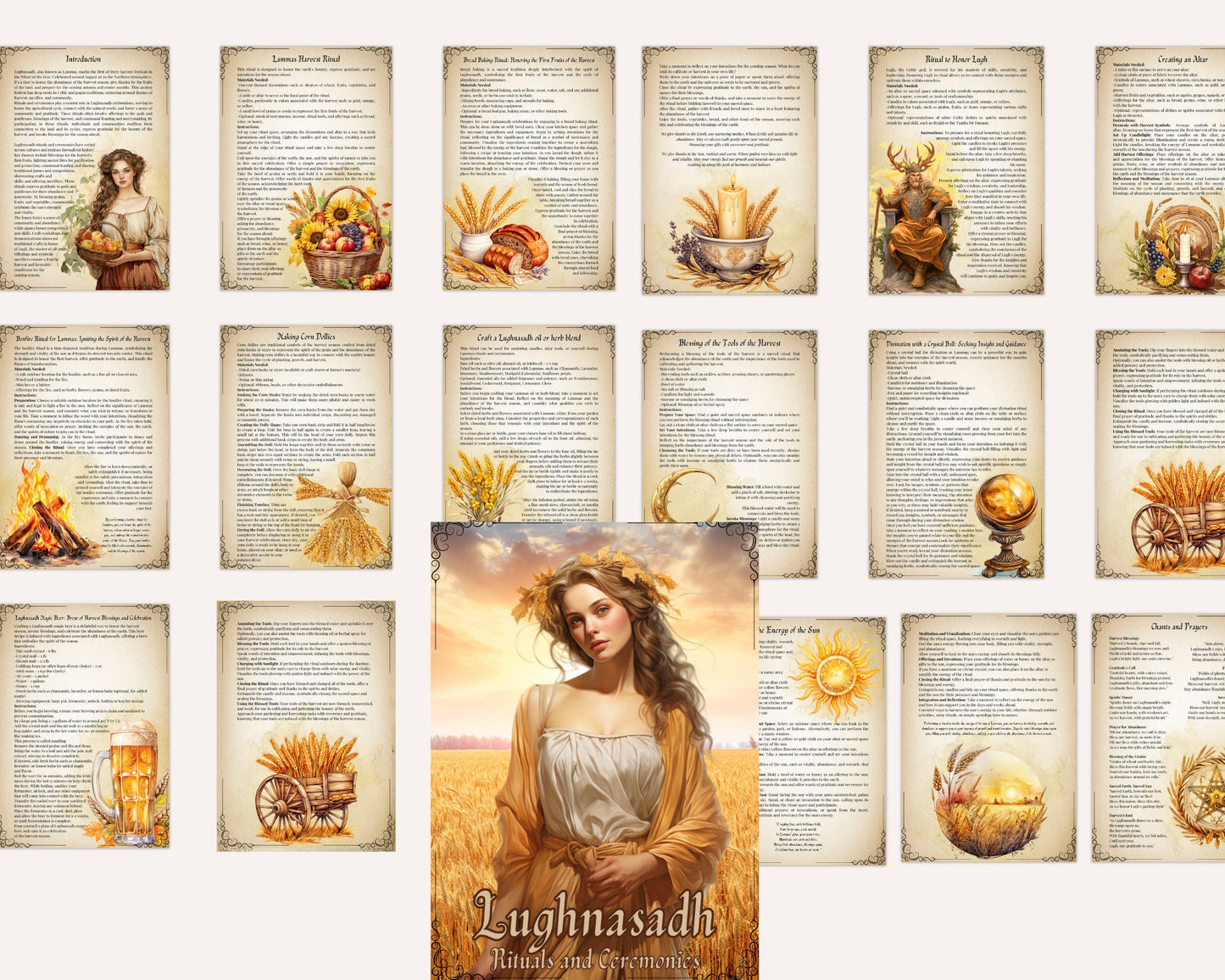 Lughnasadh. Lammas. Rituals and Ceremonies. Printable pages for your Book Of Shadows or Grimoire.