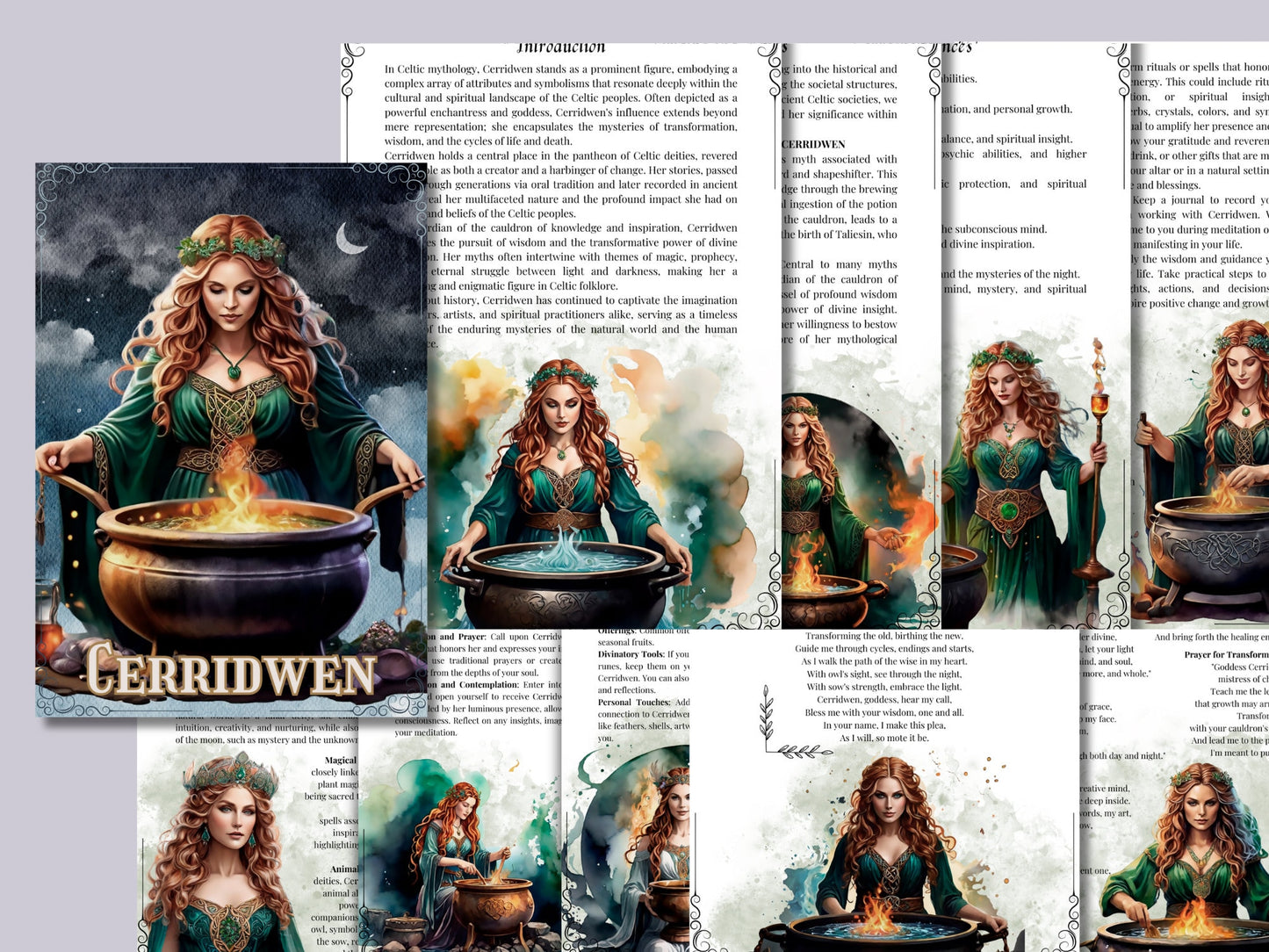 Cerridwen. Beautiful pages for your Grimoire or Book Of Shadows