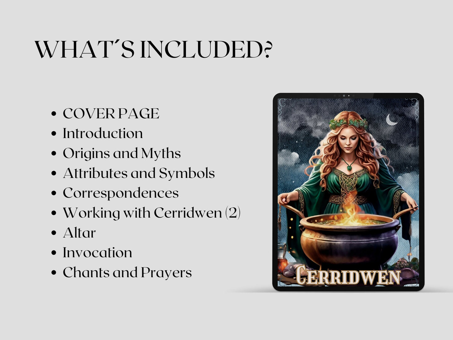 Cerridwen. Beautiful pages for your Grimoire or Book Of Shadows