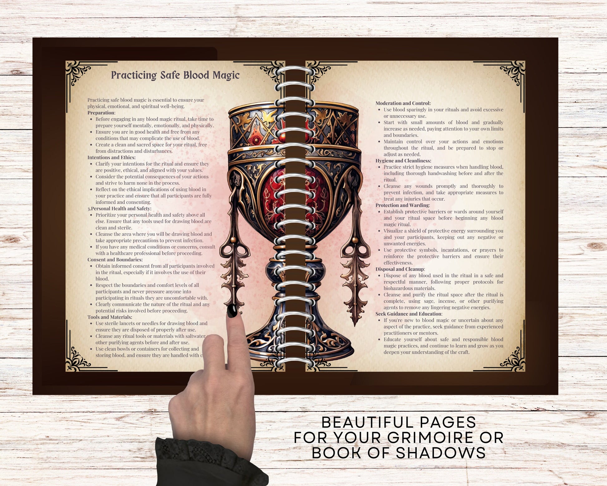 Blood Magic. The Basics. Beautiful pages for your Grimoire or Book of Shadows. Printable.