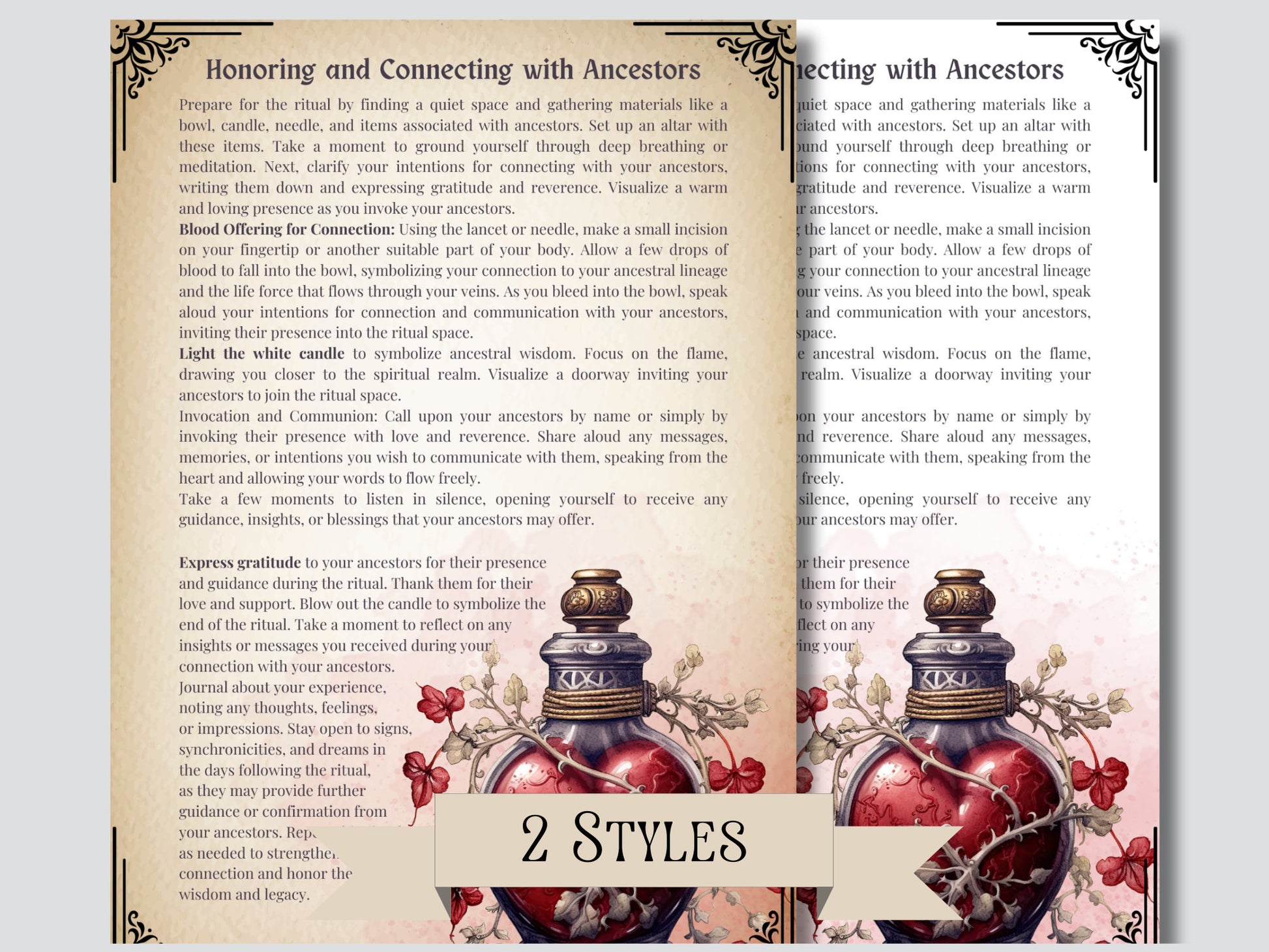 Blood Magic. The Basics. Beautiful pages for your Grimoire or Book of Shadows. Printable.