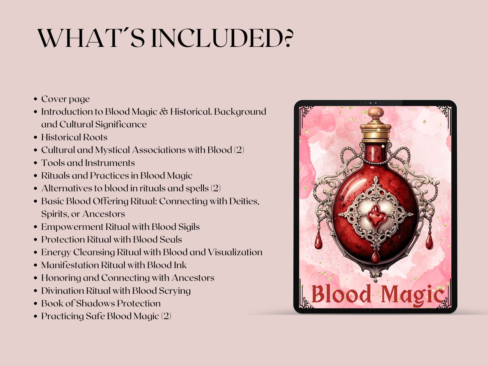 Blood Magic. The Basics. Beautiful pages for your Grimoire or Book of Shadows. Printable.