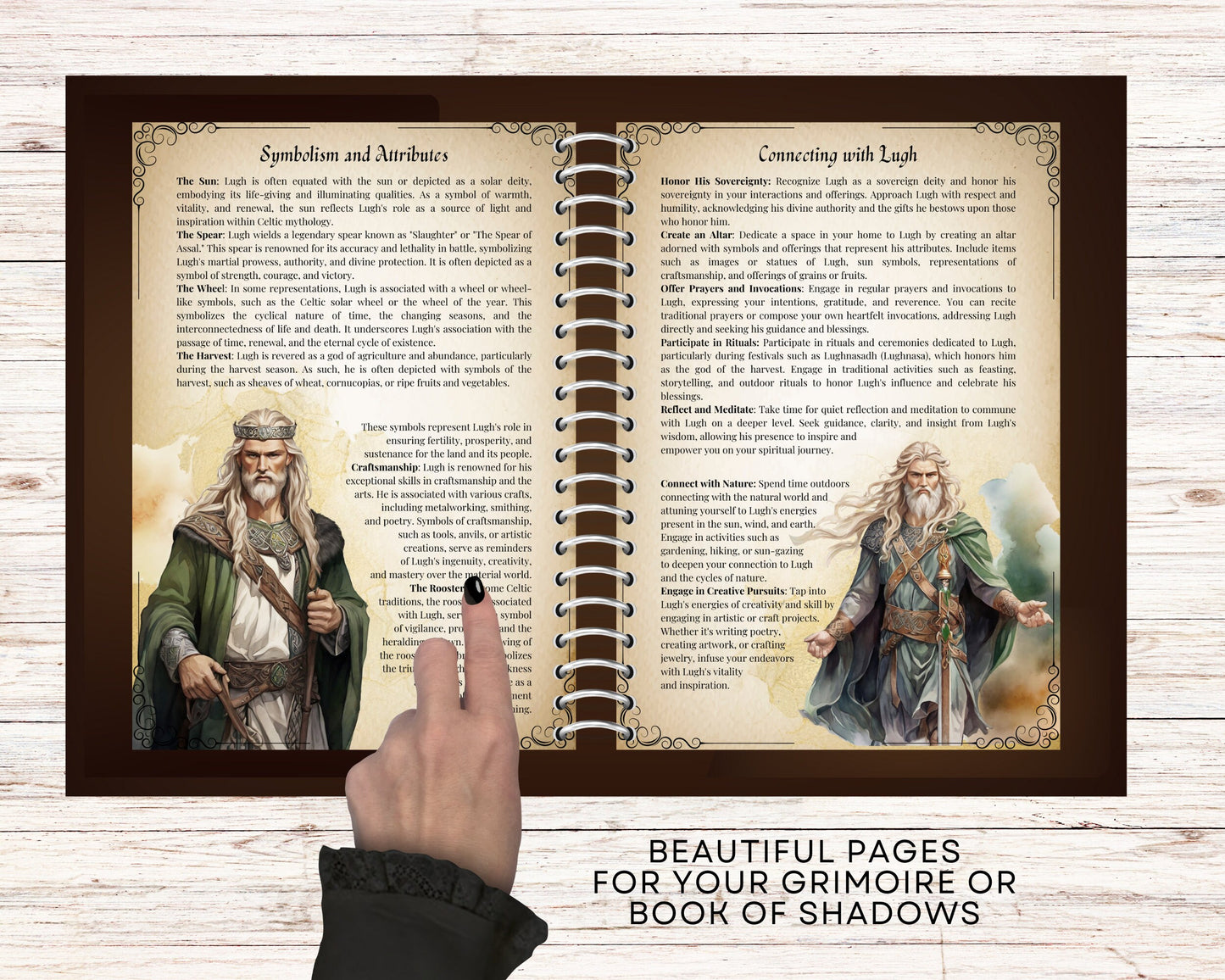 Lugh. Celtic God. Beautiful pages for your Grimoire and Book Of Shadows