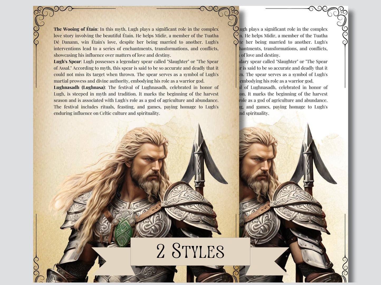 Lugh. Celtic God. Beautiful pages for your Grimoire and Book Of Shadows