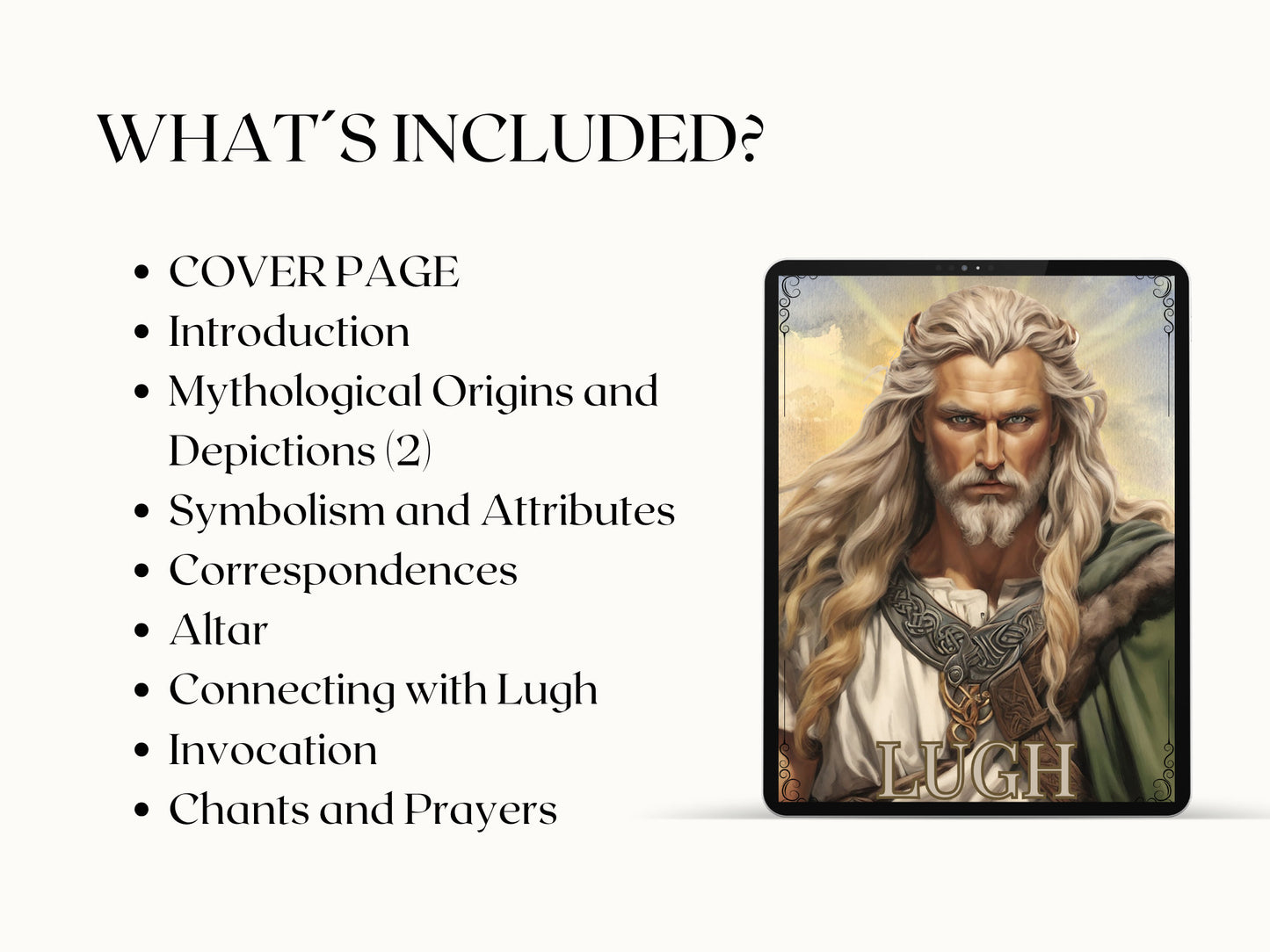 Lugh. Celtic God. Beautiful pages for your Grimoire and Book Of Shadows