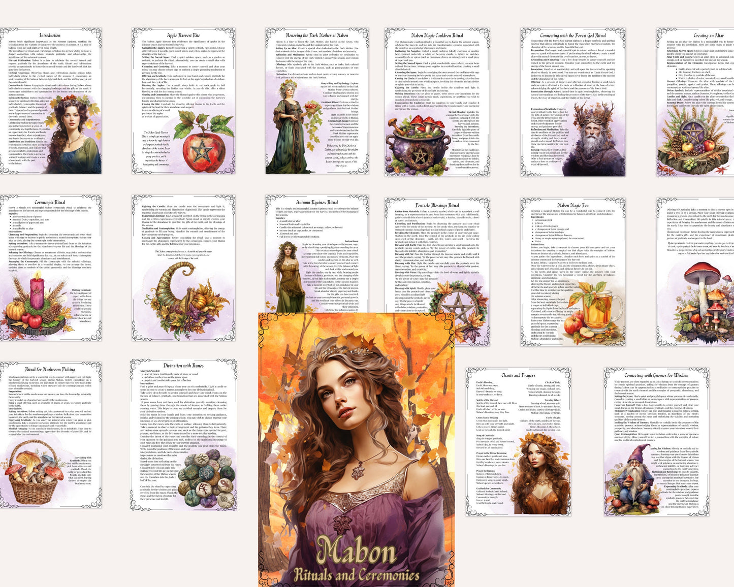 Mabon. Rituals and Ceremonies. Printable pages for your Book Of Shadows. Printable