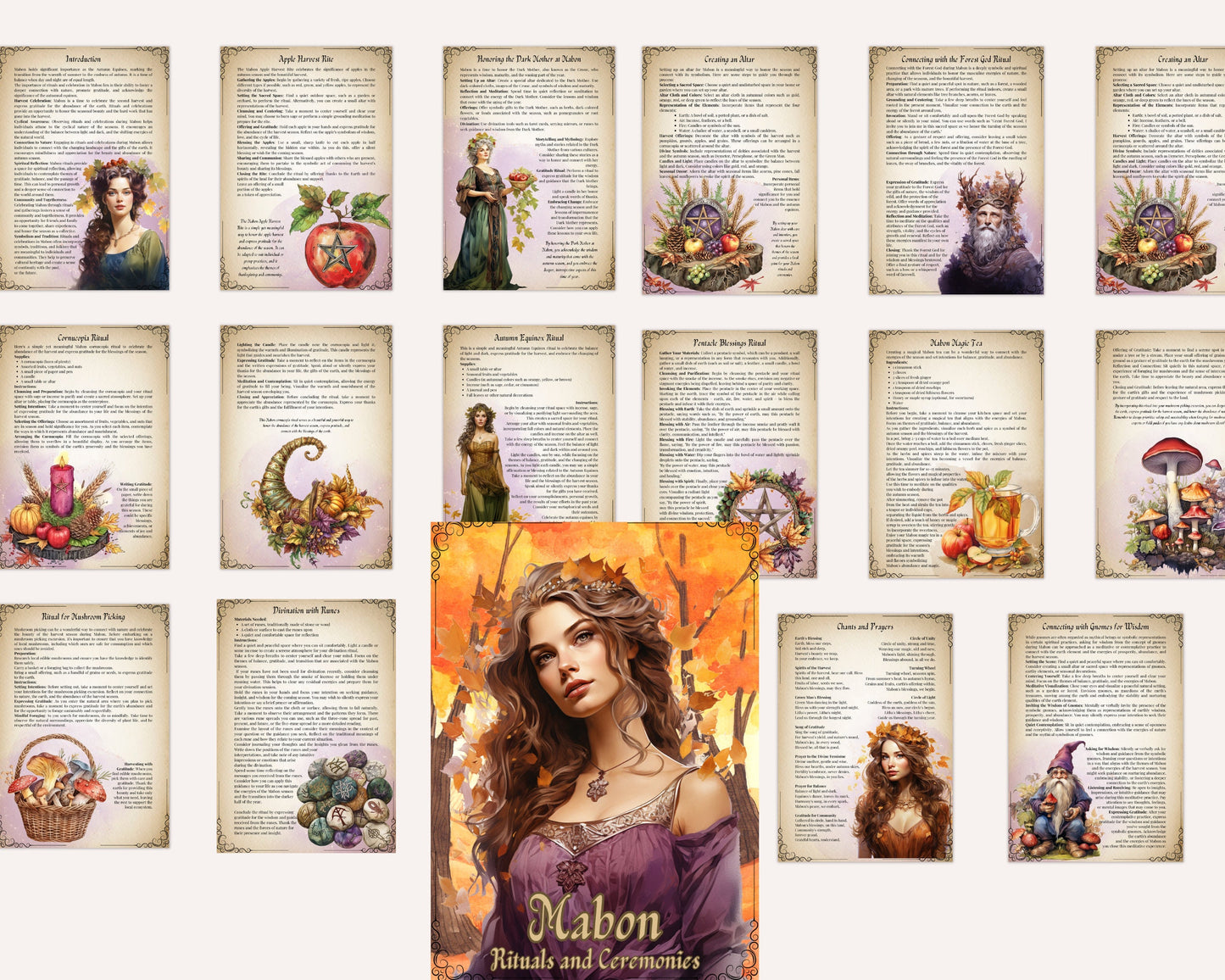 Mabon. Rituals and Ceremonies. Printable pages for your Book Of Shadows. Printable