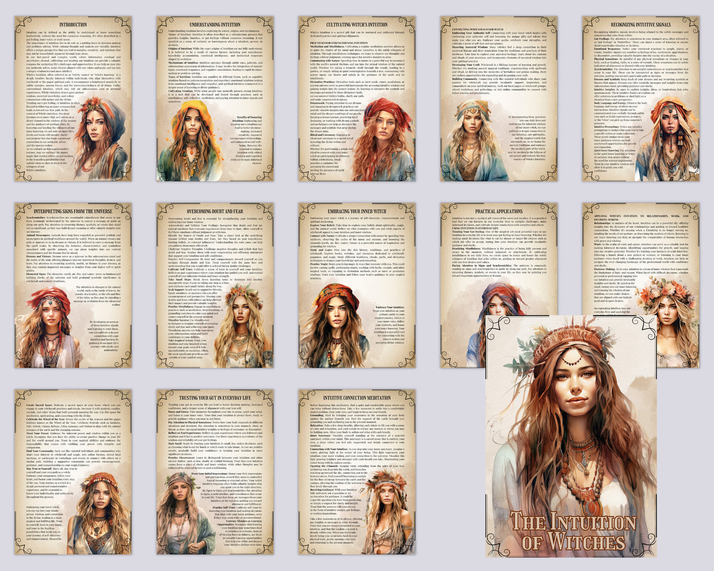 The Intuition of Witches: How to Trust Yourself When Something Doesn't Feel Right. Printable Grimoire pages
