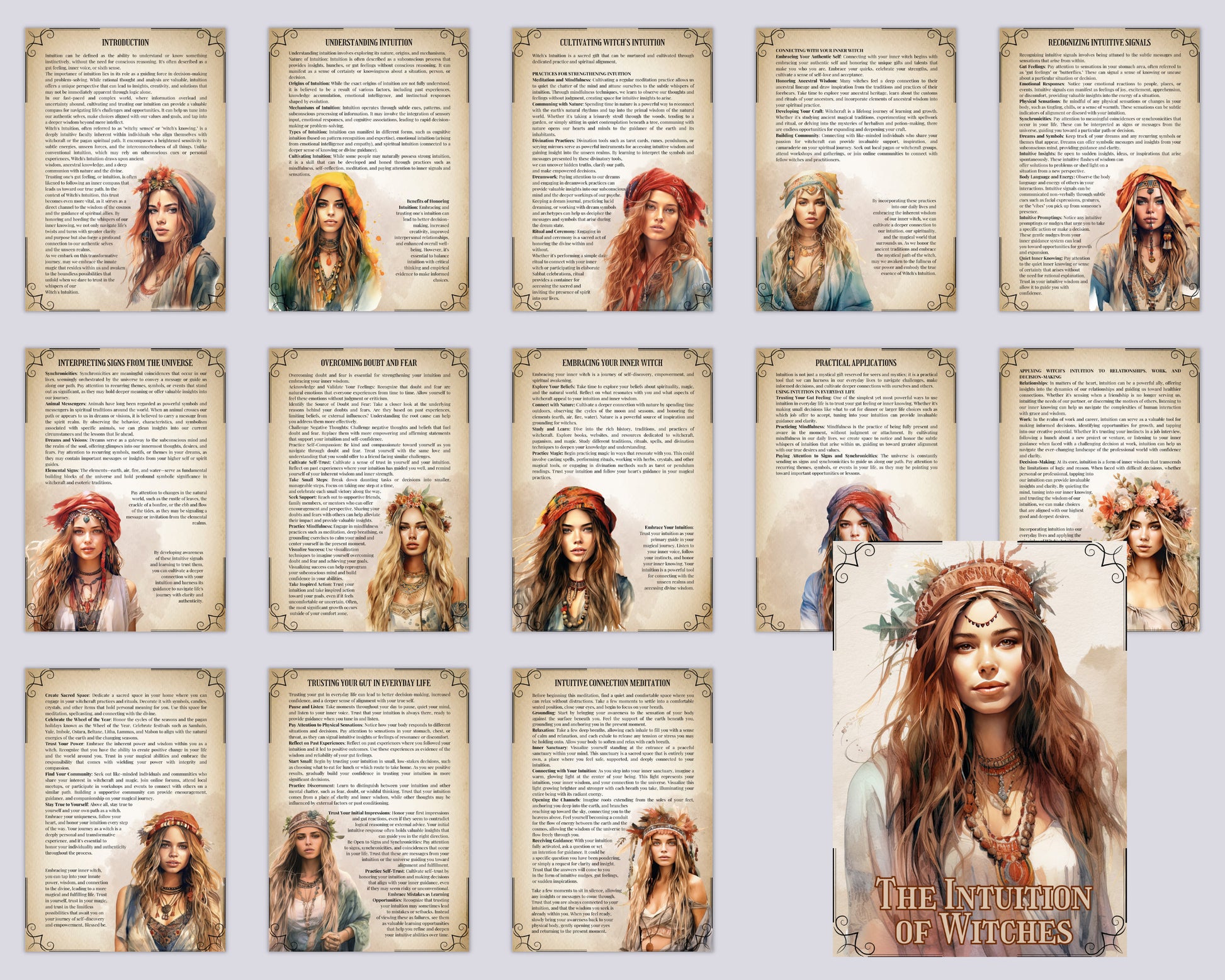 The Intuition of Witches: How to Trust Yourself When Something Doesn't Feel Right. Printable Grimoire pages