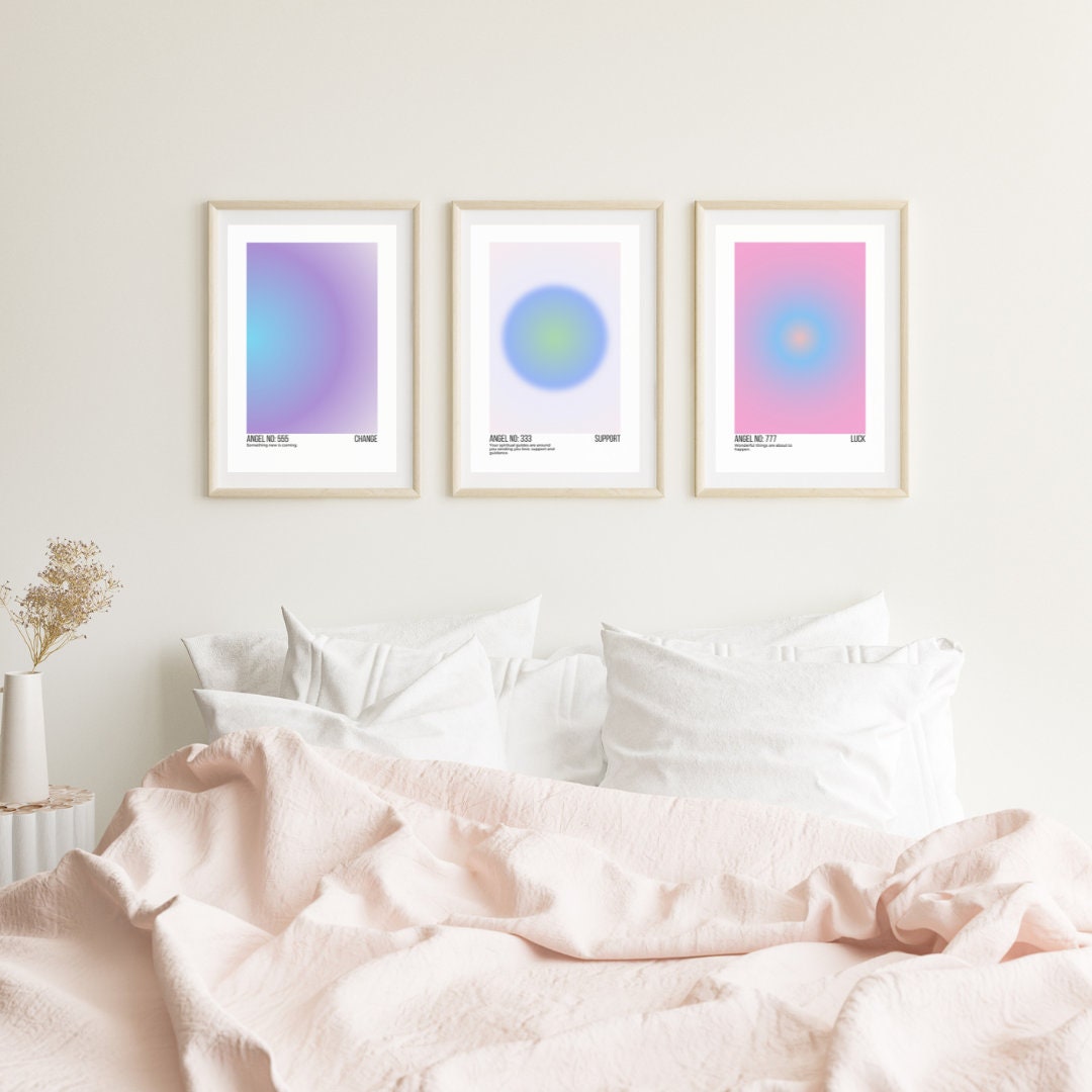 Angel numbers meanings + Bonus (Aura with Angel Numbers Set Wall Art). Printable