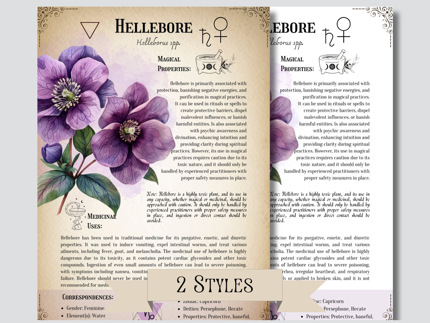 The Ultimate Baneful Herbs Collection- Grimoire Printable, Book of Shadows Printable, Poisonous Herbs