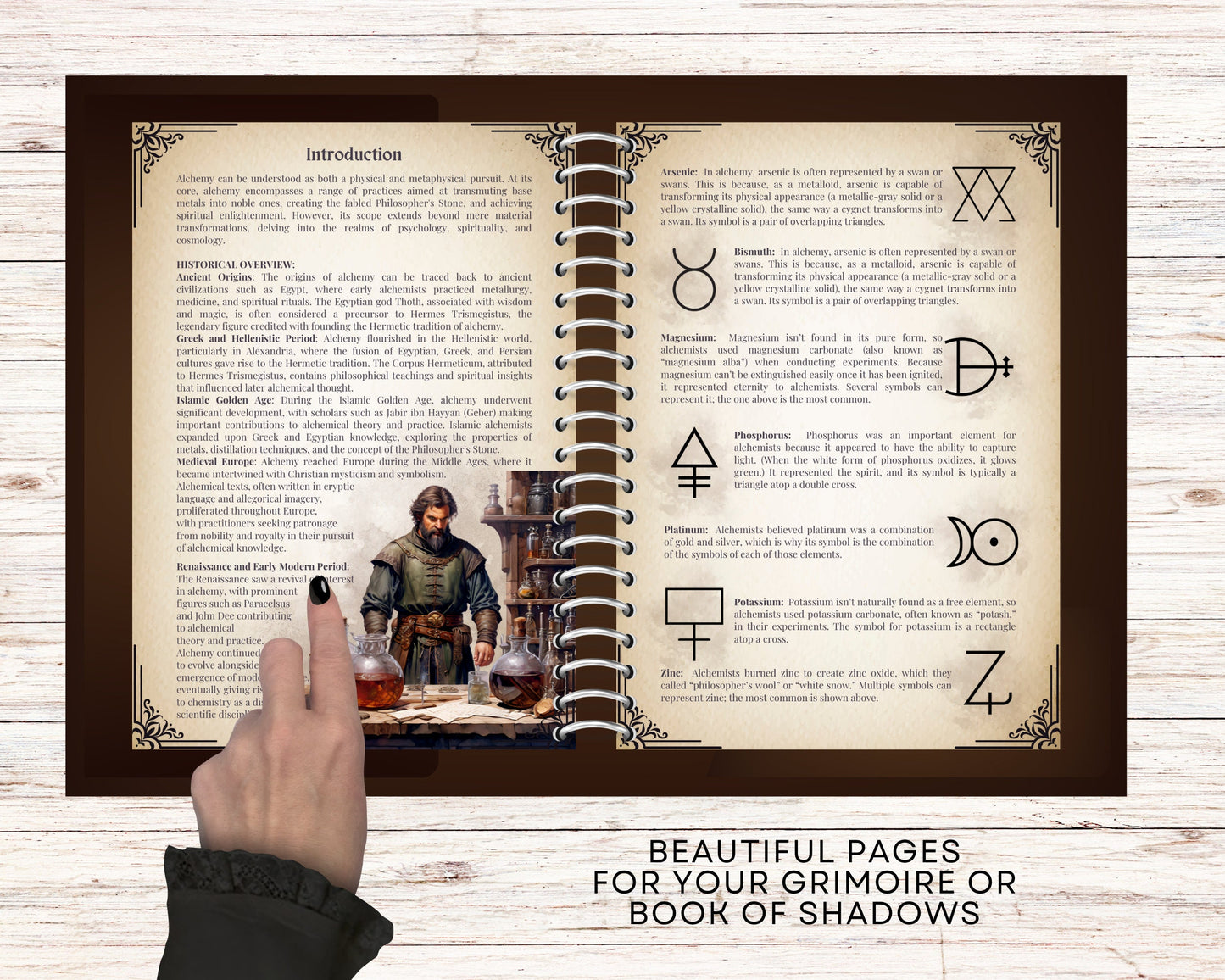 Alchemy Guide for Beginners. Beautiful pages for your Grimoire or Book Of Shadows. Printable