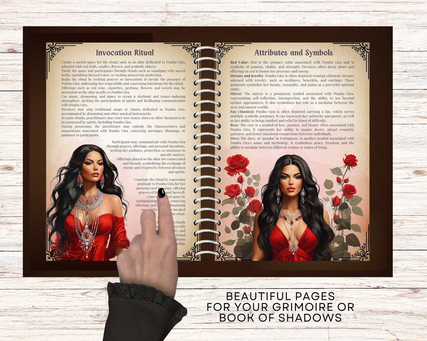 Pomba Gira. Basic guide. Beautiful pages for your Grimoire or Book Of Shadows. Printable.