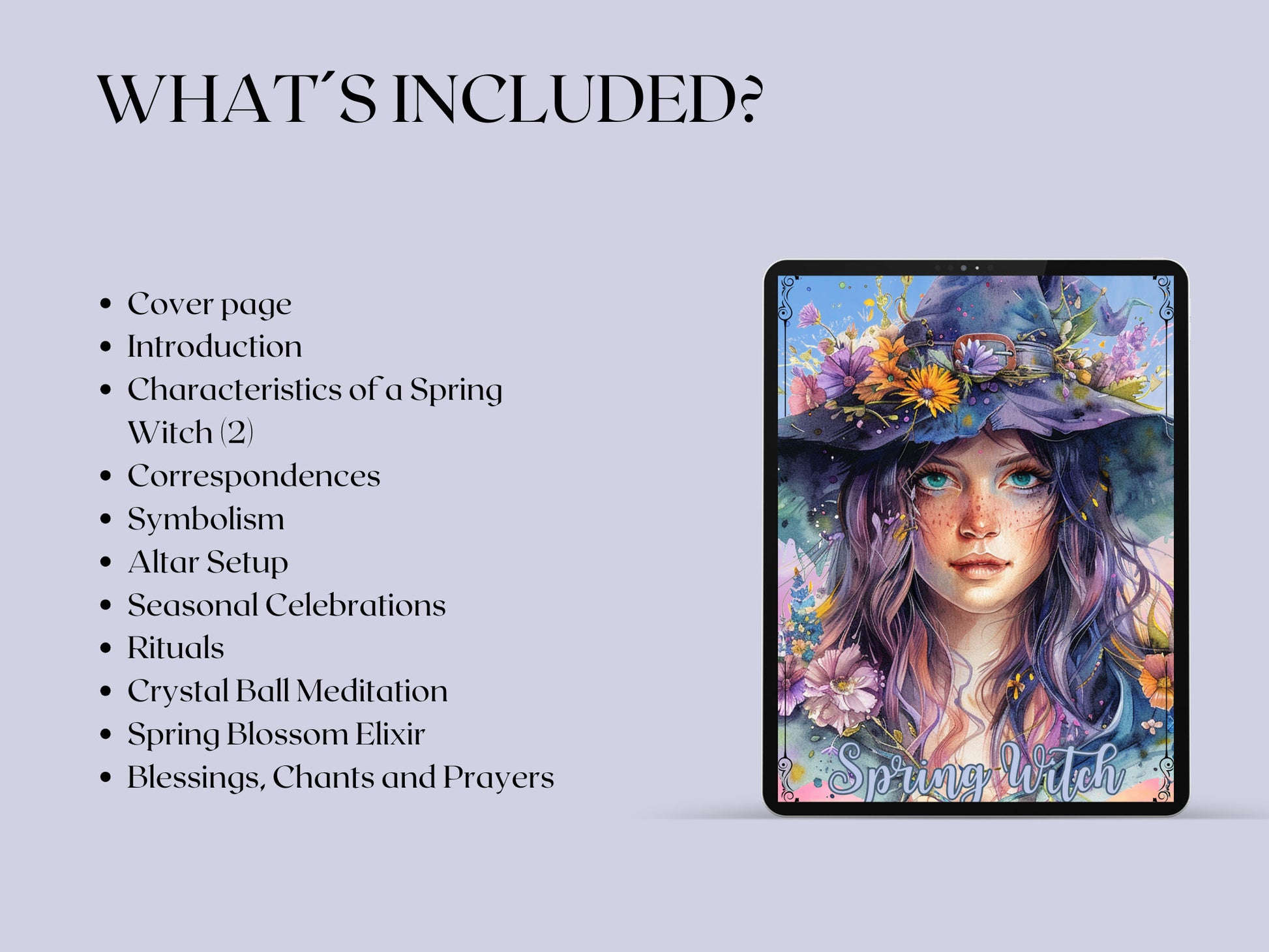 Spring Witch. Season of the Witch. Beautiful pages for your Grimoire or Book Of Shadows. Printable.