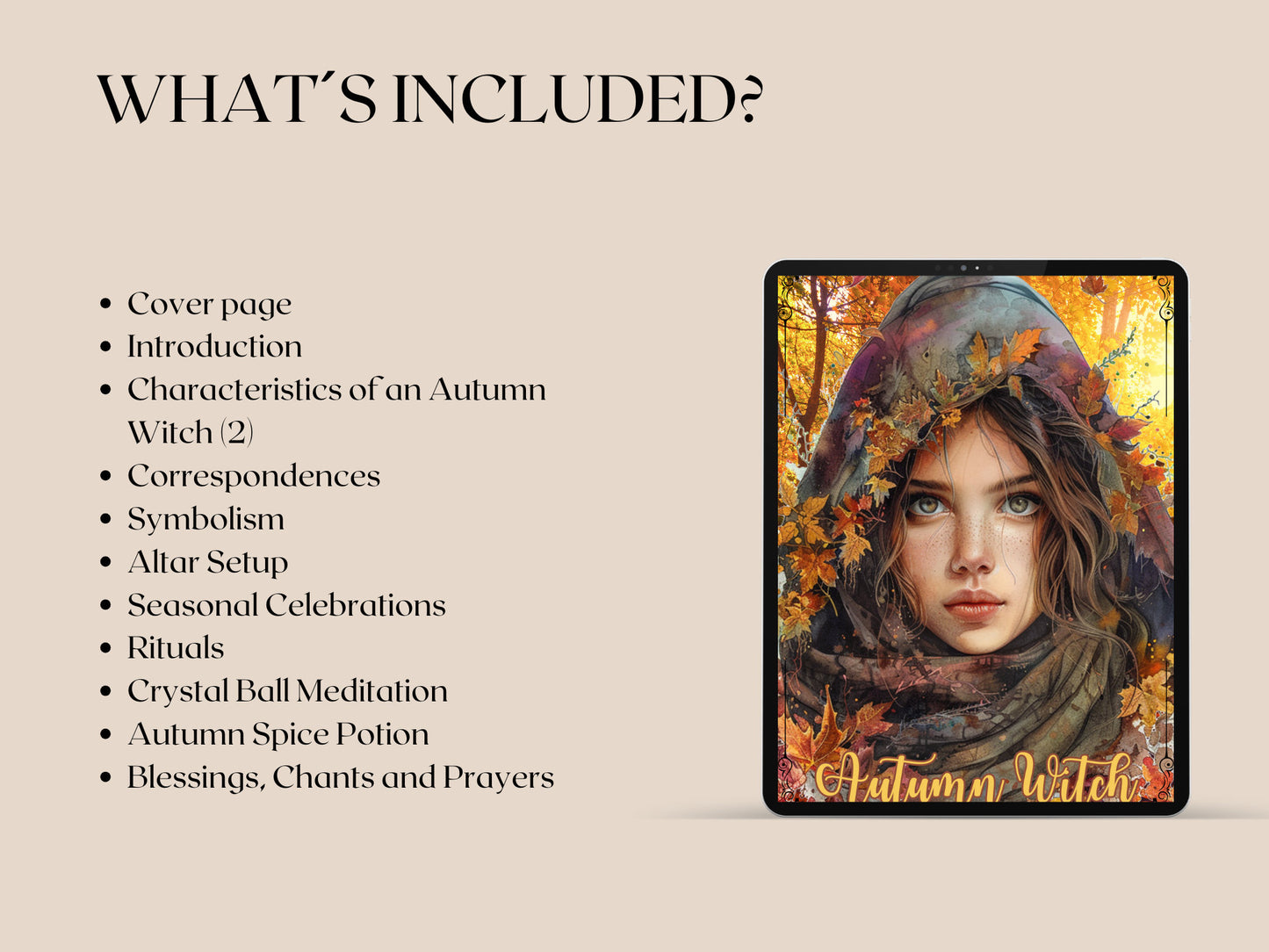 Autumn Witch. Season of the Witch. Beautiful pages for your Grimoire or Book Of Shadows. Printable.