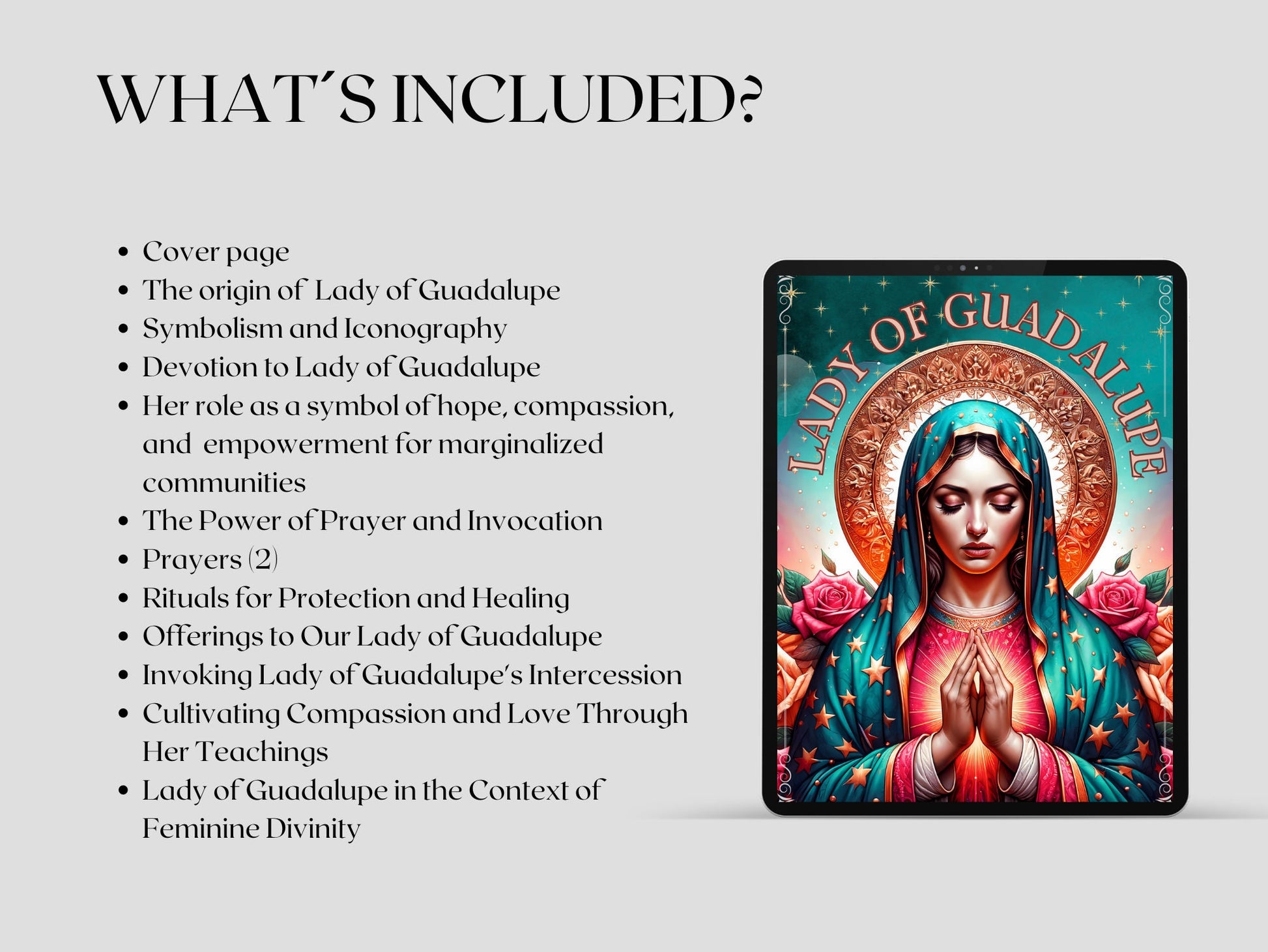 Our Lady of Guadalupe. Beautiful pages. Printable