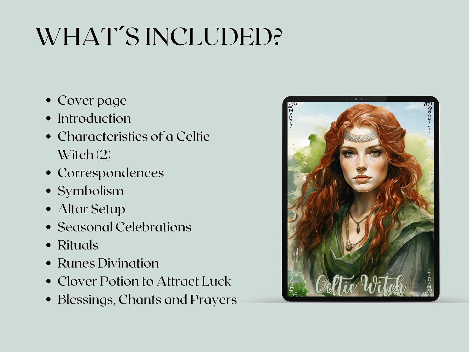 Celtic Witch. Beautiful pages for your Grimoire or Book Of Shadows. Printable