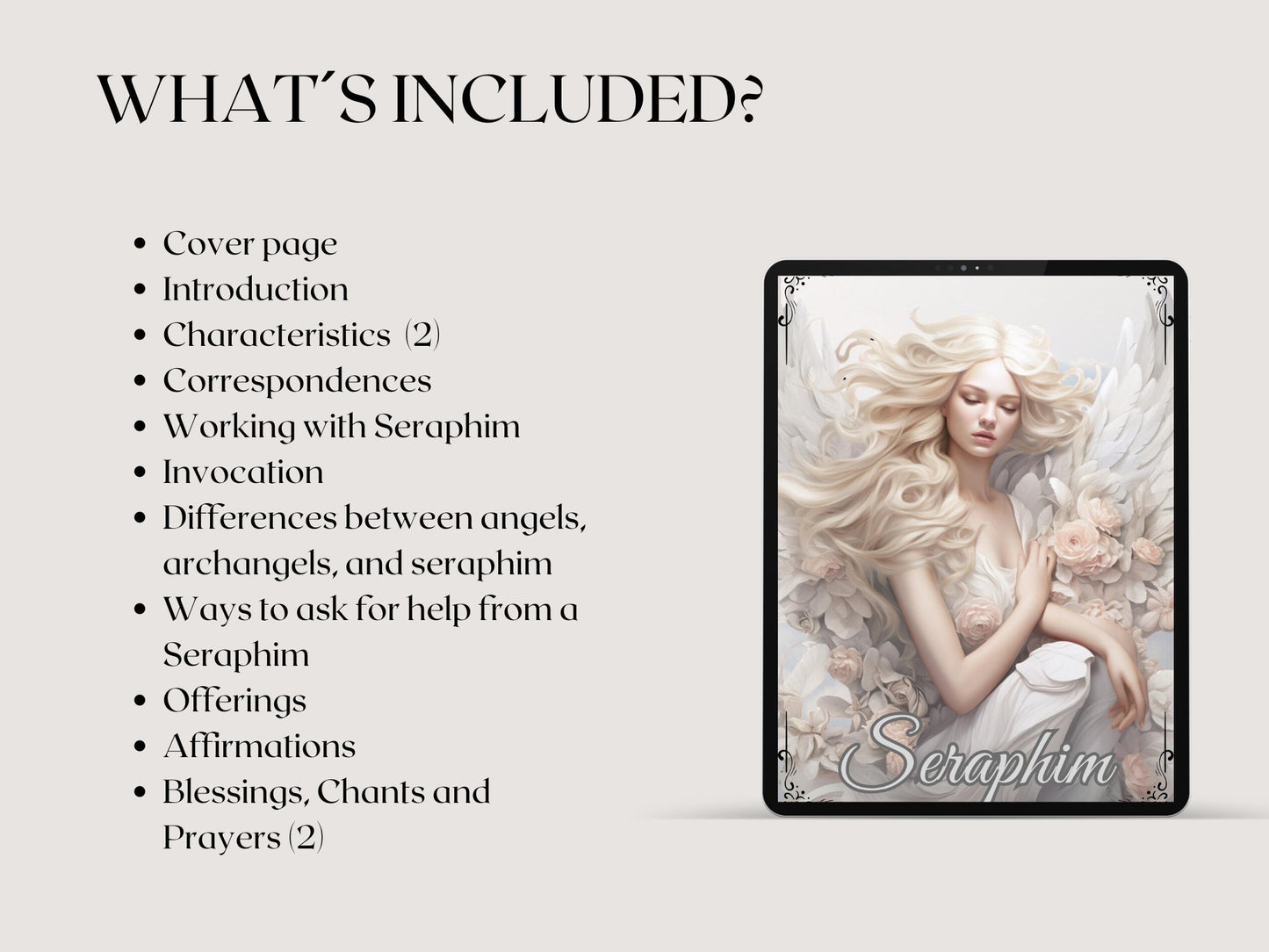 Seraphim. Beautiful pages for your Grimoire or Book Of Shadows. Printable
