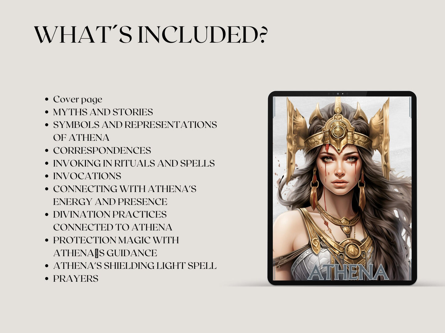 Athena. Greek goddess of wisdom and good counsel, war, the defence of towns, heroic endeavour, weaving, and pottery. Printable pages.