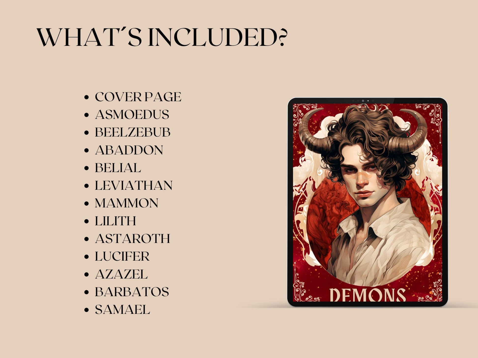 Demons Grimoire pages. Beautiful version. Demonic witchcraft. Printable Grimoire pages.