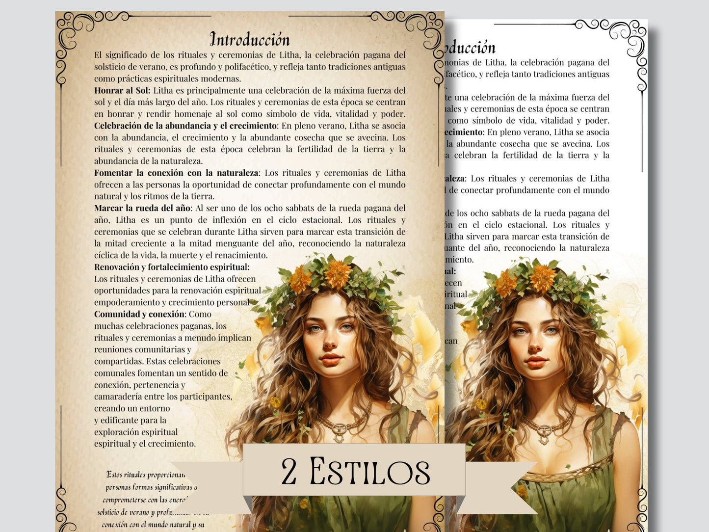 Litha. EN ESPAÑOL. Rituales y Ceremonias. Páginas imprimibles para tu Libro de las Sombras.