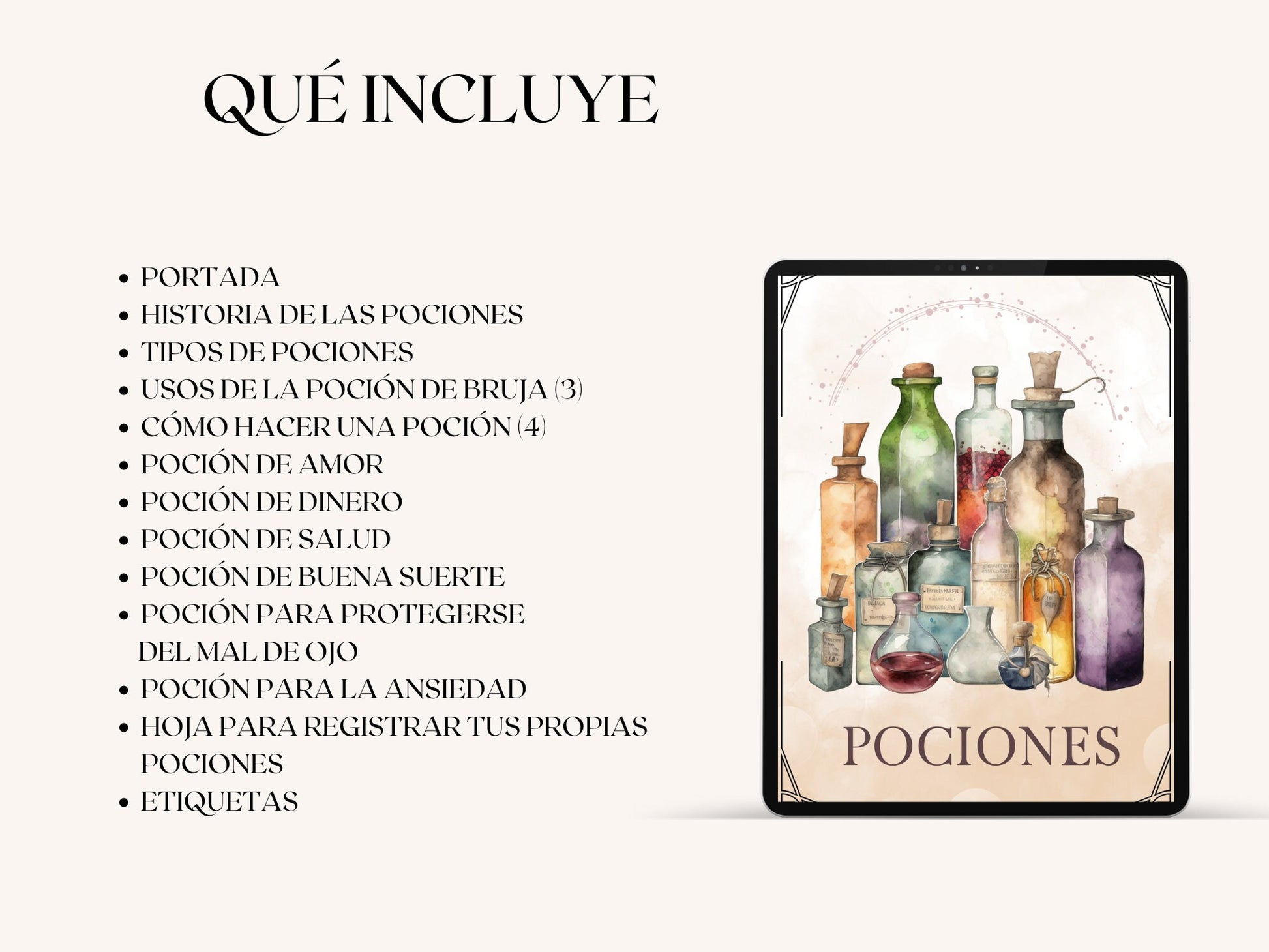 POCIONES. EN ESPAÑOL. Hermosas páginas para tu Libro de las Sombras. Descarga instantánea.
