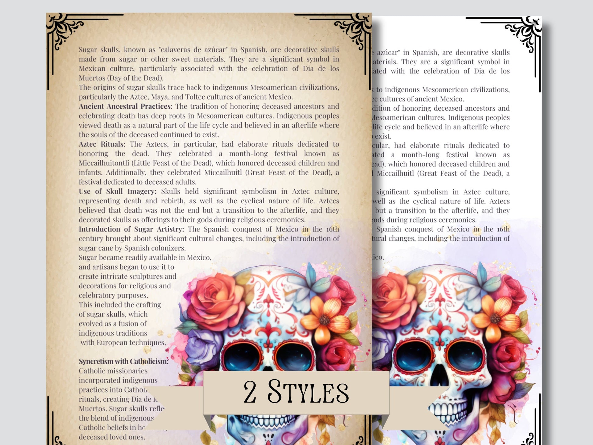 The Complete Guide to Sugar Skulls. Beautiful pages for your Grimoire or Book Of Shadows. Printable.