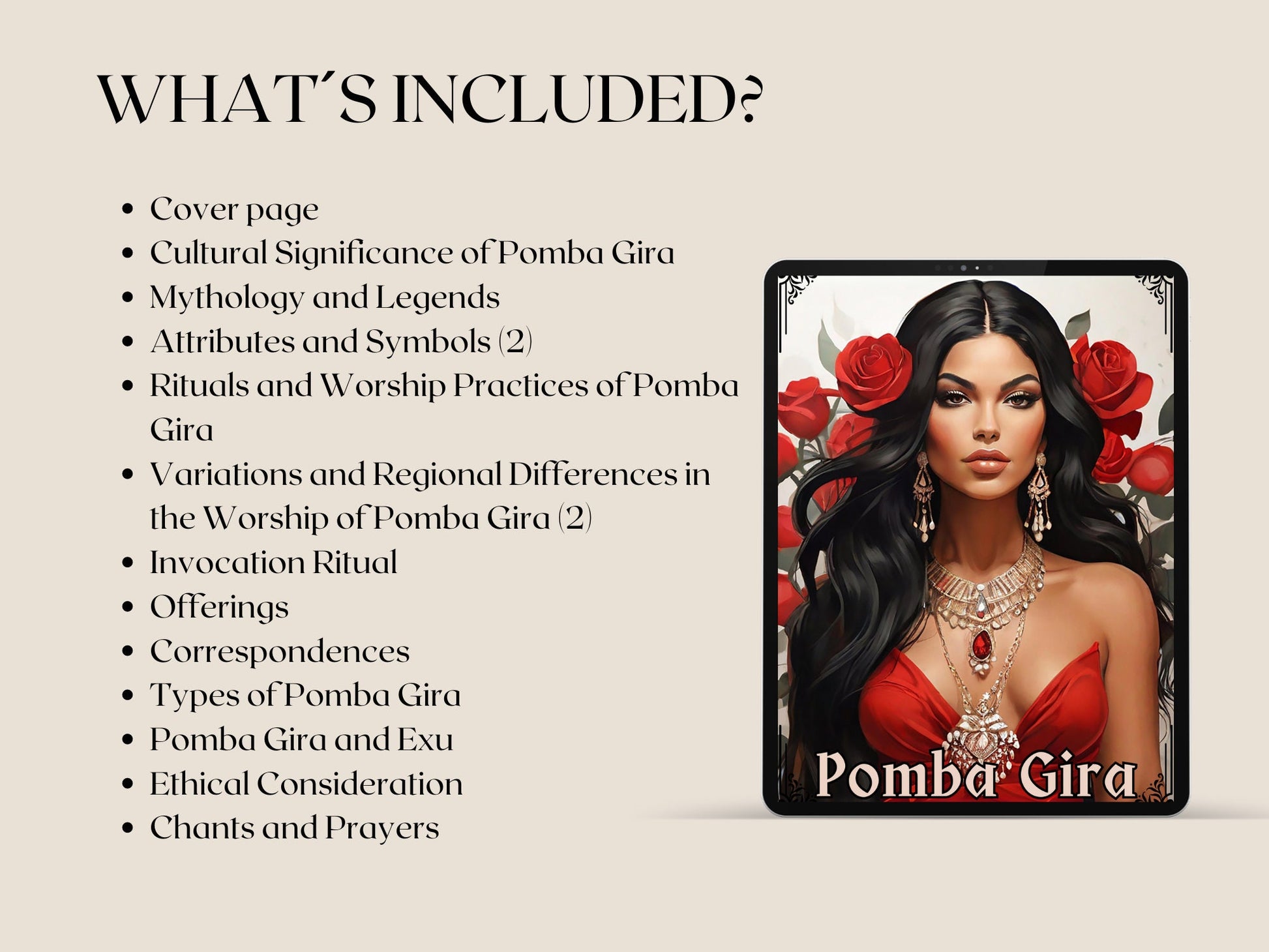 Pomba Gira. Basic guide. Beautiful pages for your Grimoire or Book Of Shadows. Printable.