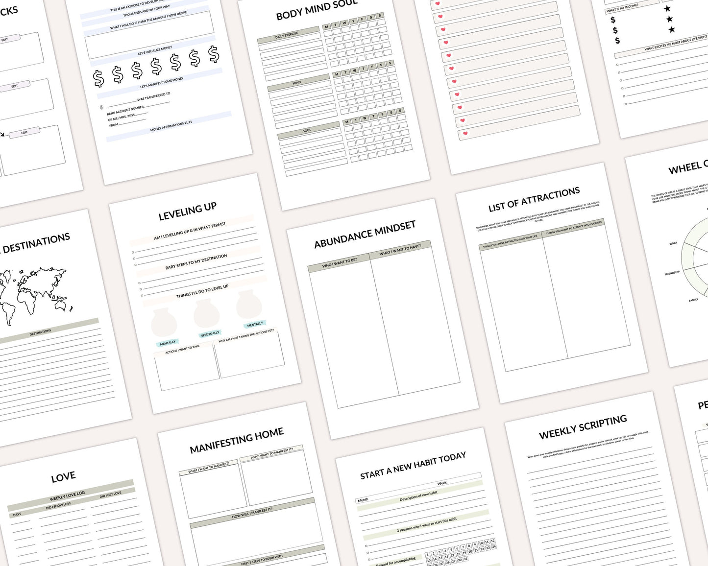 Gratitude & Manifestation Planner. Printable.