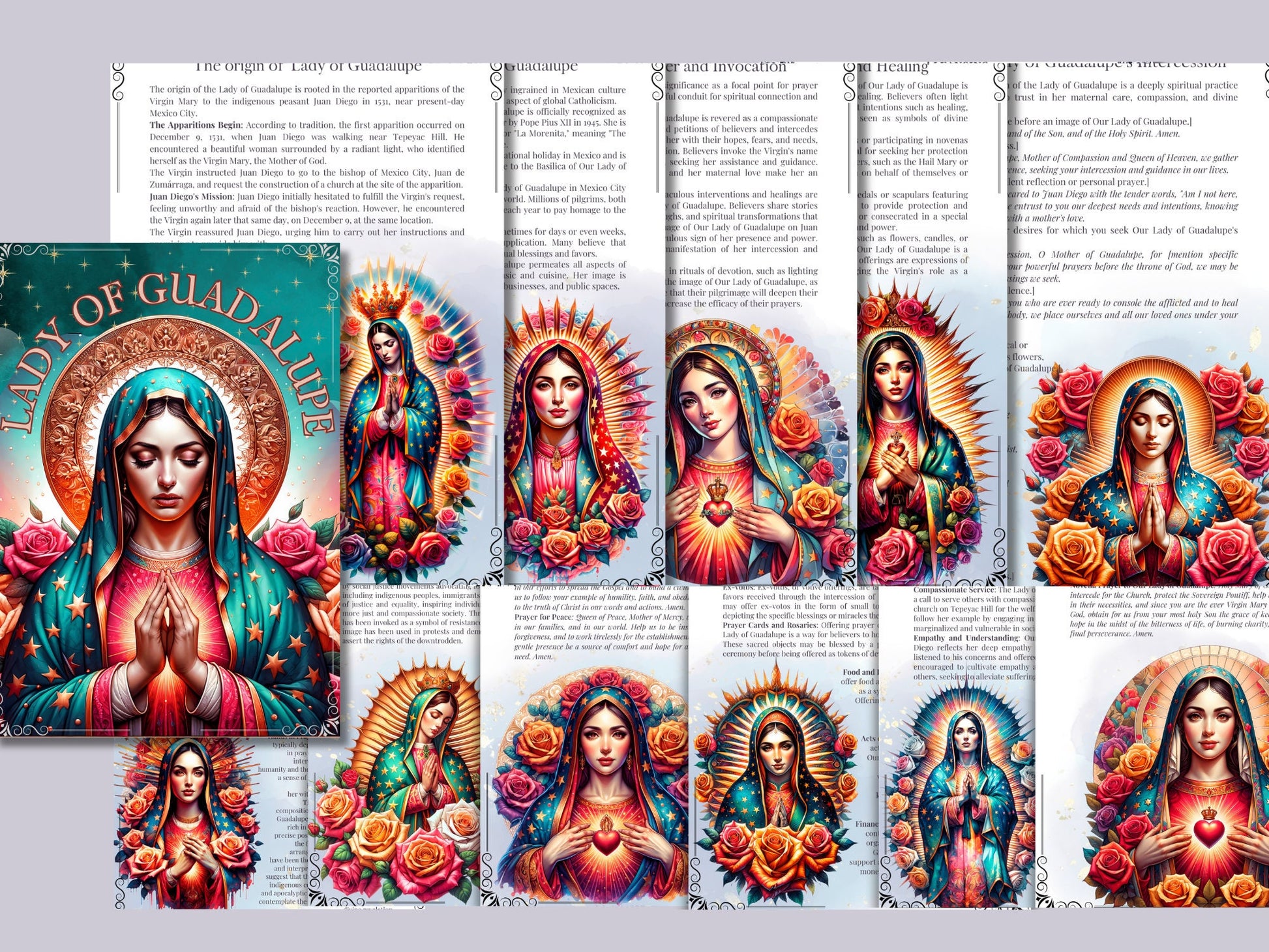 Our Lady of Guadalupe. Beautiful pages. Printable