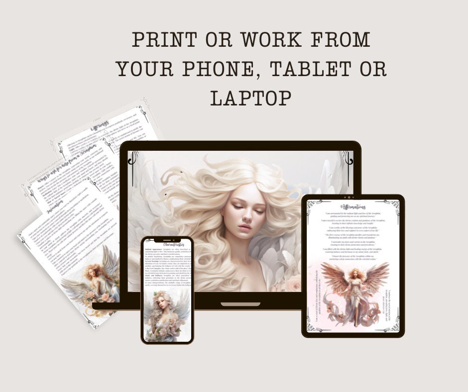 Seraphim. Beautiful pages for your Grimoire or Book Of Shadows. Printable