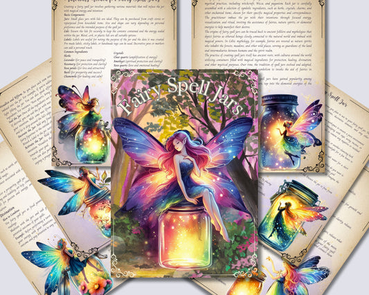Fairy Spell Jars. Beautiful pages for your Grimoire or Book Of Shadows. Printable.