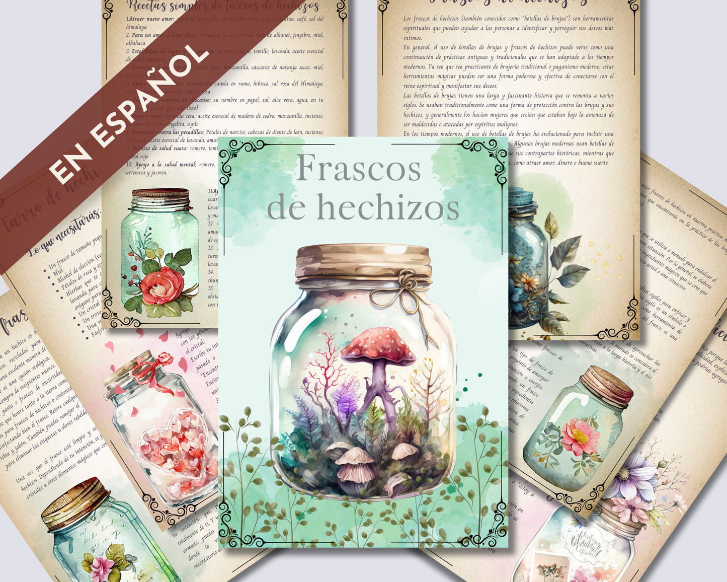 TARROS DE HECHIZO. Hermosas páginas para tu Libro de las Sombras. Descarga instantánea.